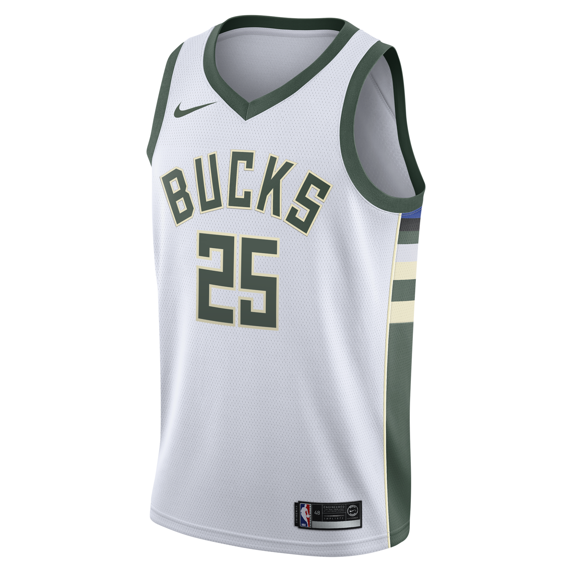 Milwaukee Bucks Nike Association Edition Swingman Jersey - White - Kasparas Jakučionis - Youth