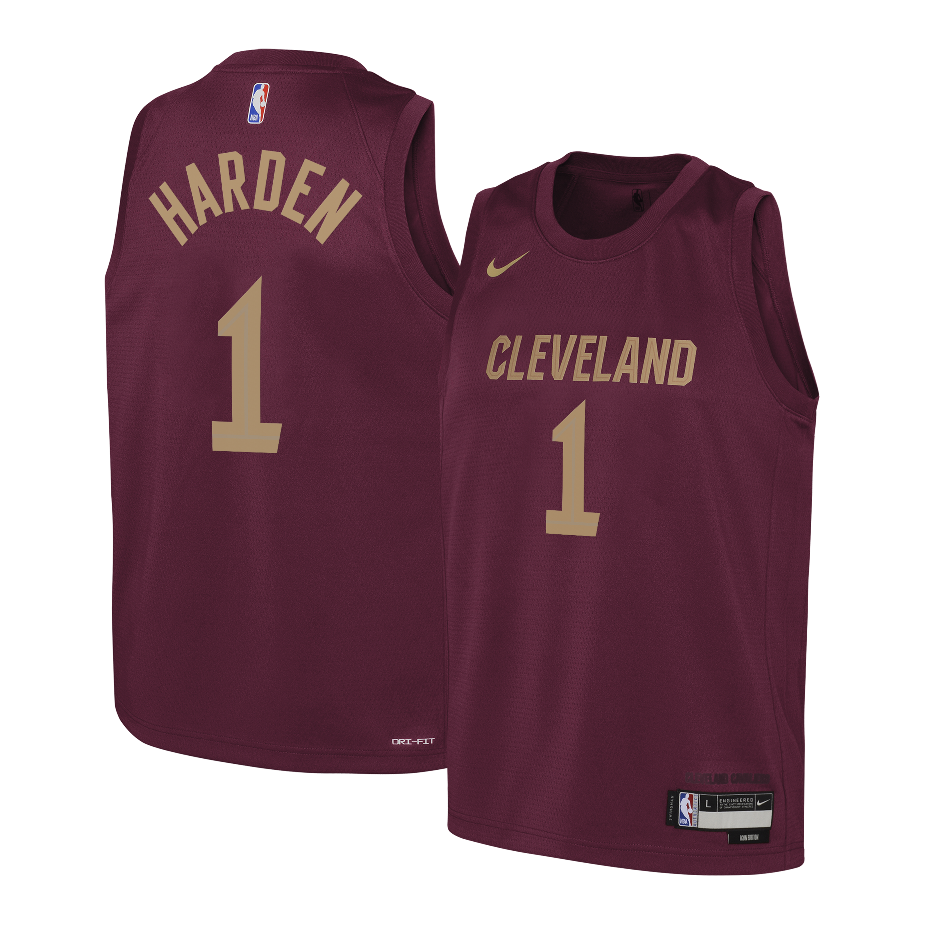 Cleveland Cavaliers Nike Icon Edition Swingman Jersey - Wine - James Harden - Youth