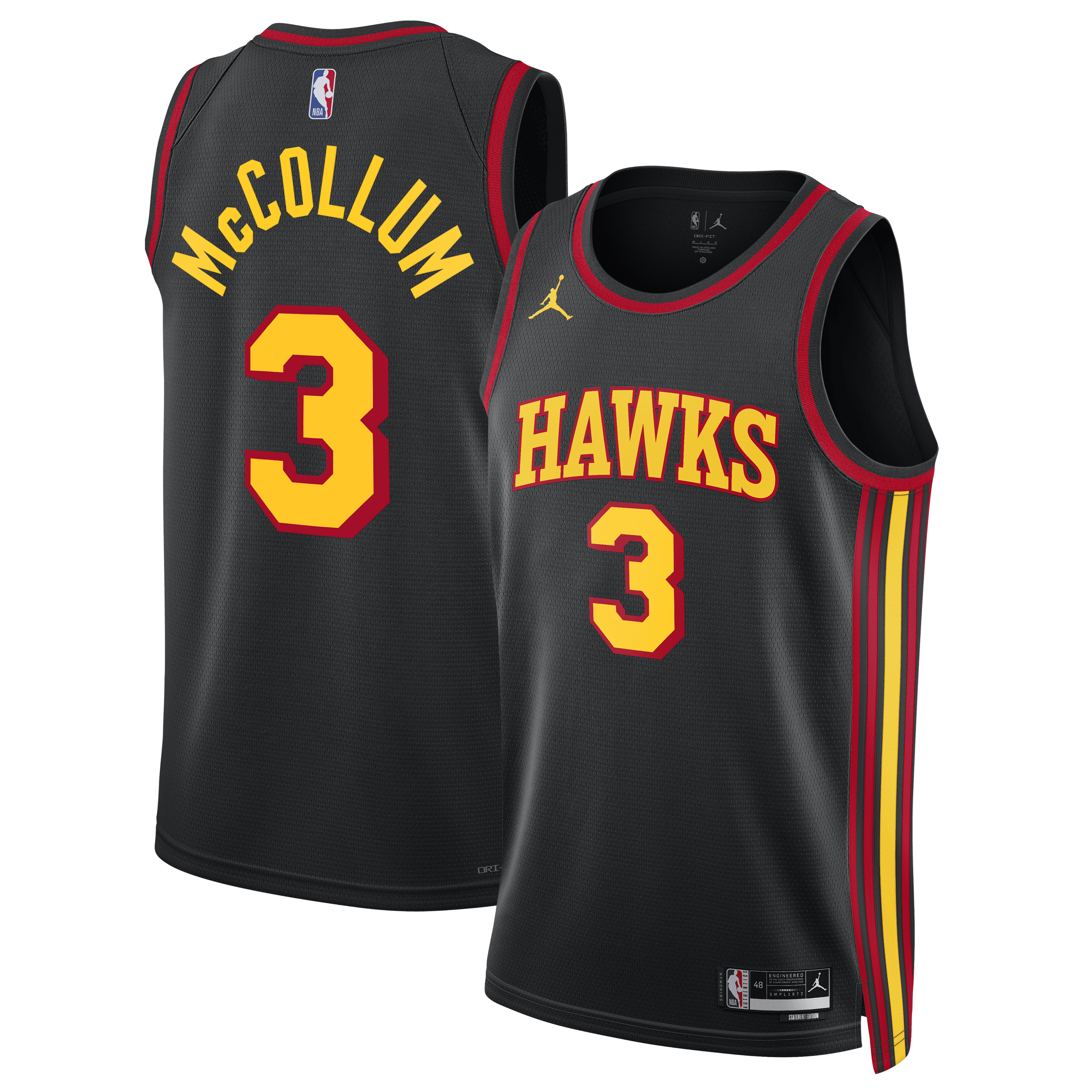 Atlanta Hawks Jordan Brand Statement Edition Swingman Jersey - Black - CJ McCollum - Unisex
