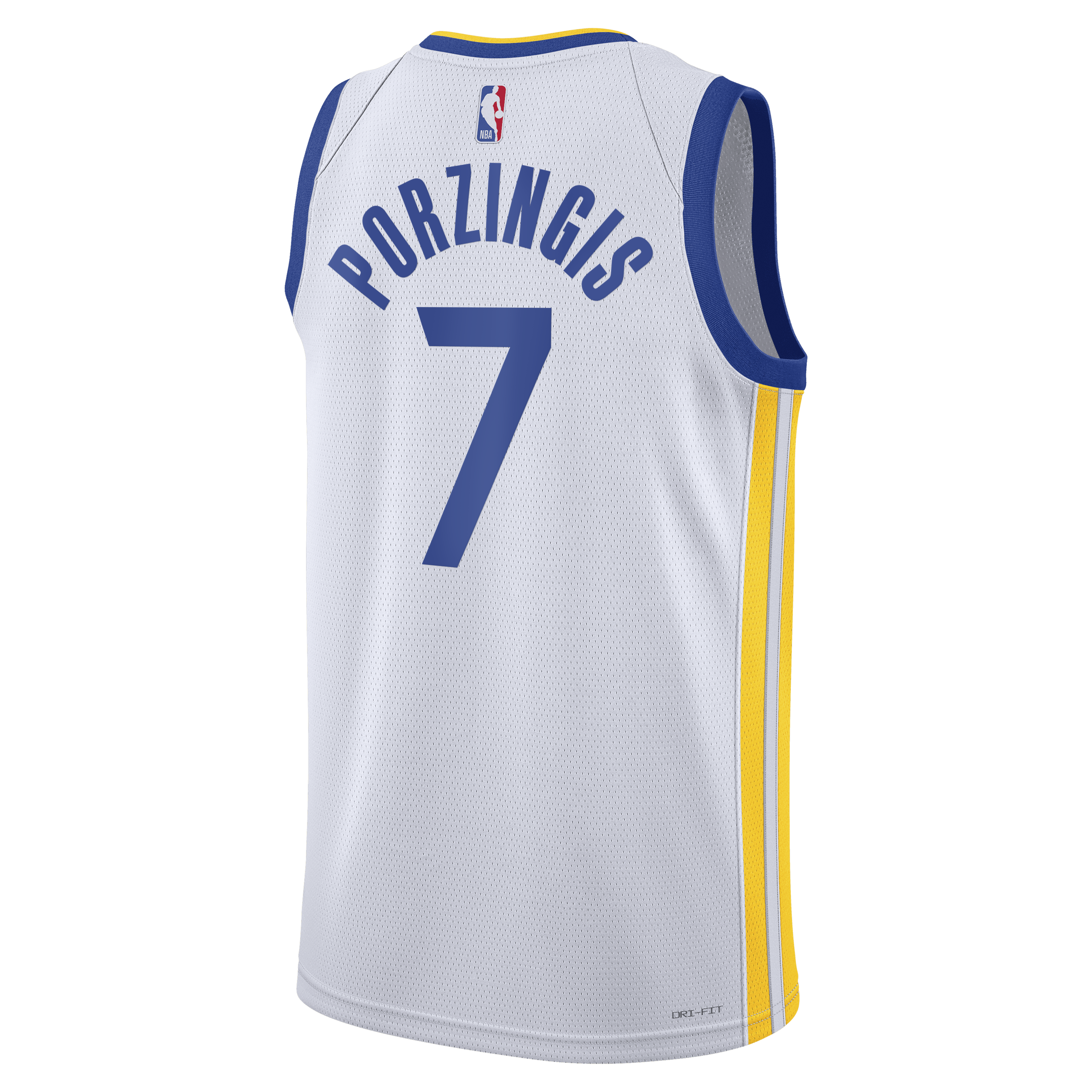 Golden State Warriors Nike Association Edition Swingman Jersey - White - Kristaps Porziņģis - Unisex