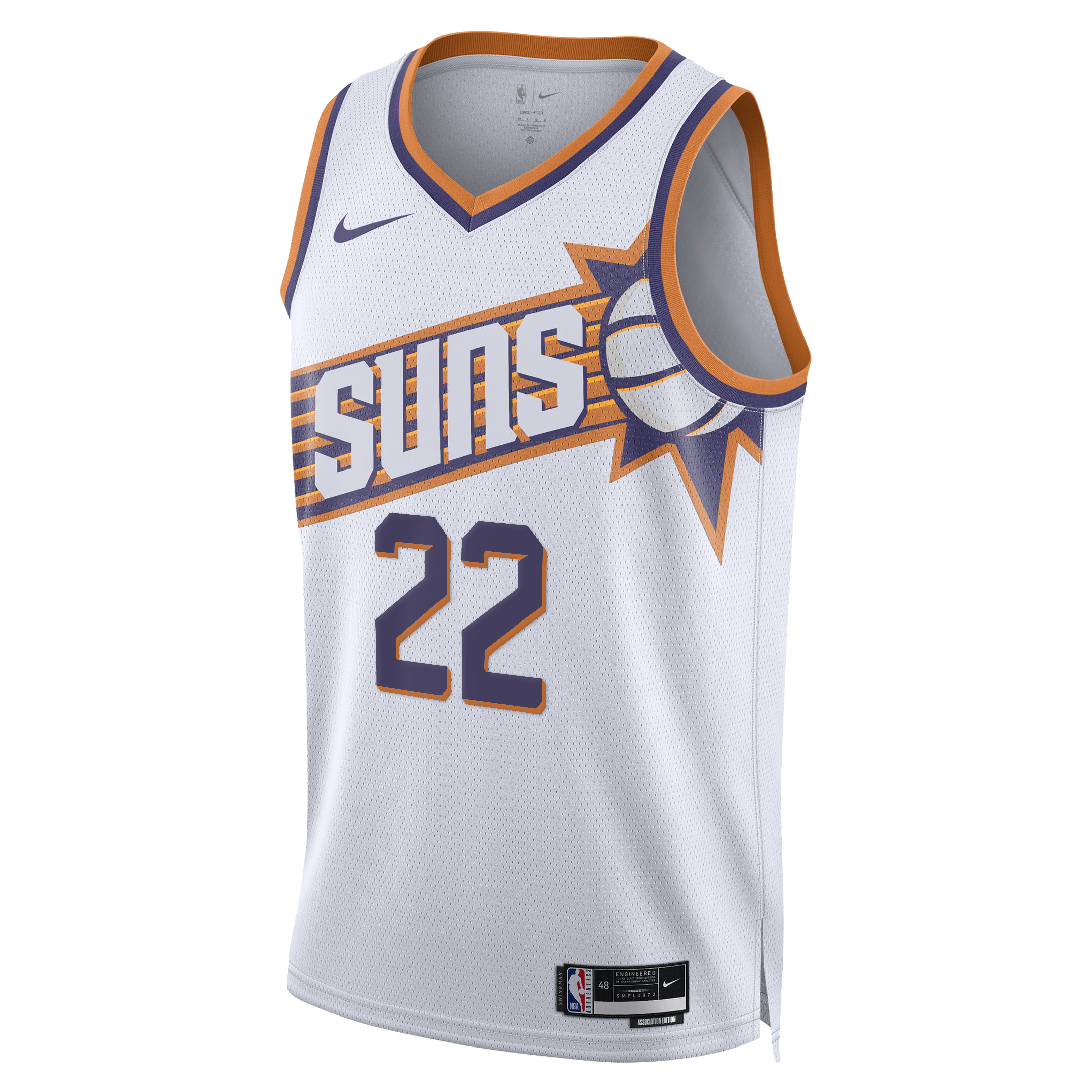 Phoenix Suns Nike Association Edition Swingman Jersey - White - Miles Bridges - Unisex