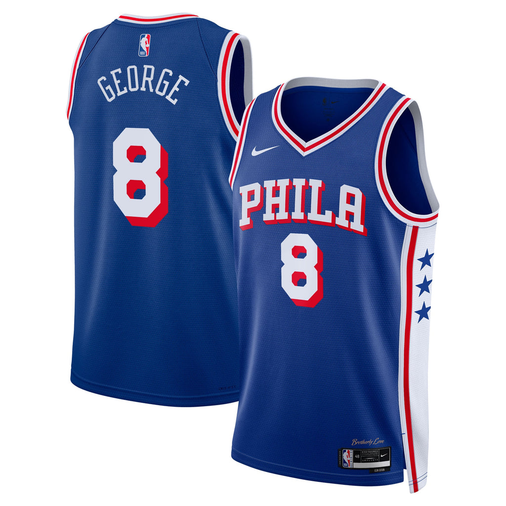 Philadelphia 76ers Nike Icon Edition Swingman Jersey - Royal - Paul George - Unisex