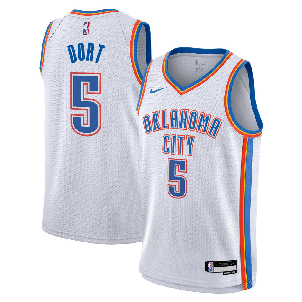 Oklahoma City Thunder Nike Association Edition Swingman Jersey - White - Luguentz Dort - Youth