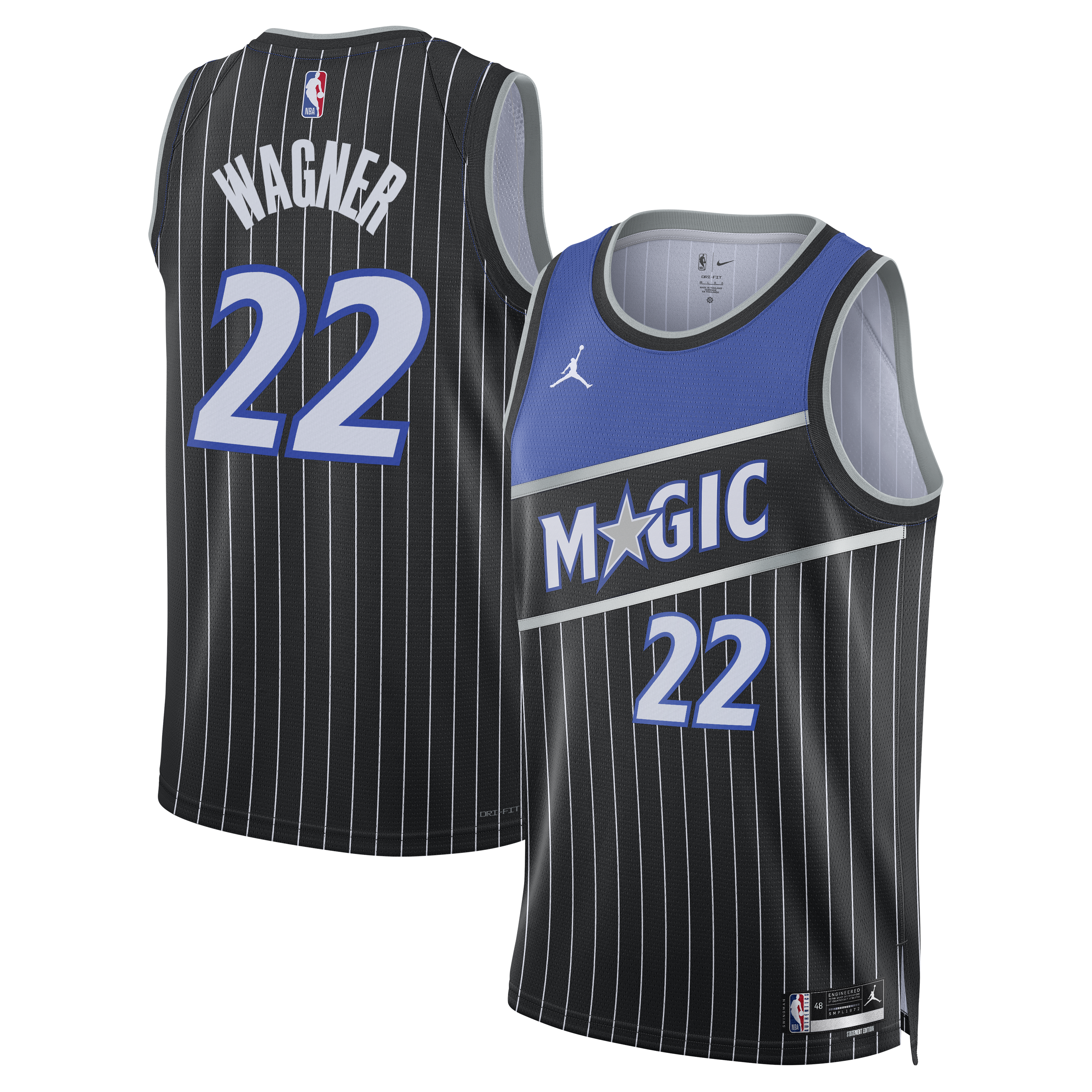 Orlando Magic Jordan Brand Statement Edition Swingman Jersey - Black - Franz Wagner - Unisex