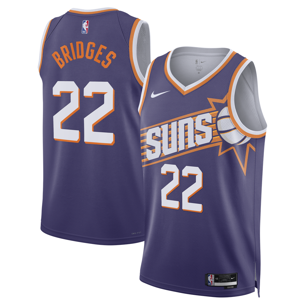 Phoenix Suns Nike Icon Edition Swingman Jersey - Purple - Miles Bridges - Unisex