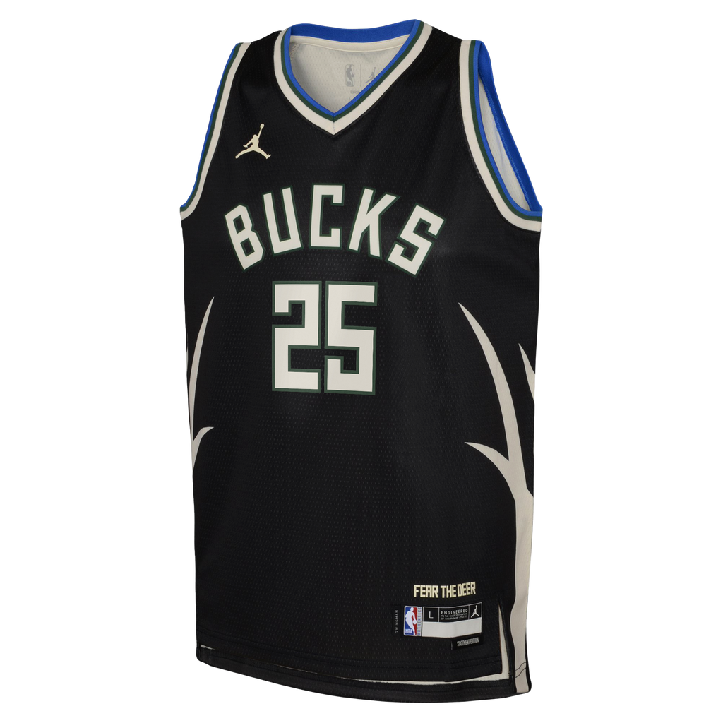 Milwaukee Bucks Jordan Brand Statement Edition Swingman Jersey - Hunter Green - Kasparas Jakučionis - Youth