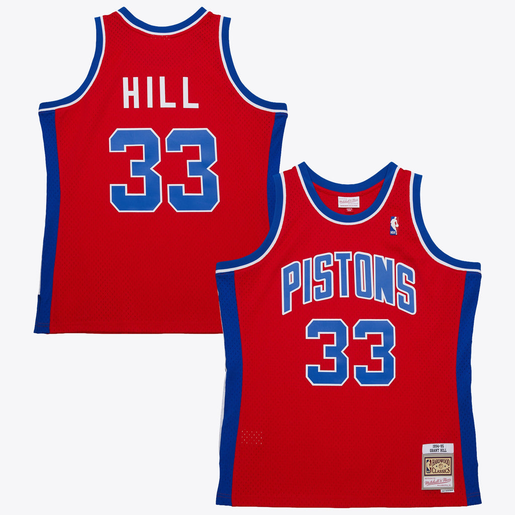 Detroit Pistons Mitchell & Ness Grant Hill 1994 Dark Authentic Jersey - Red