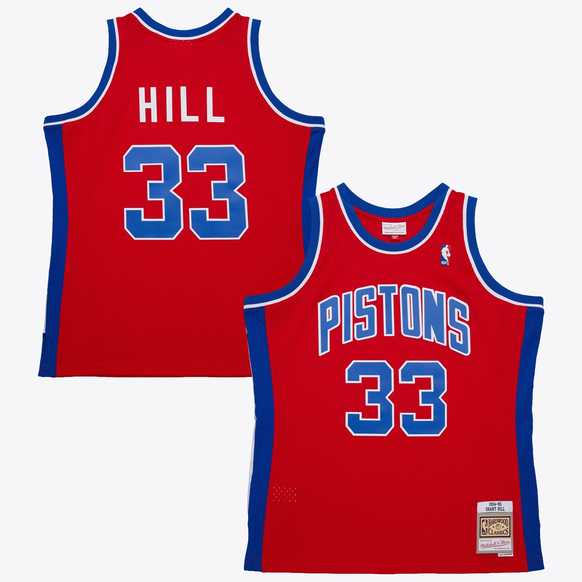 Detroit Pistons Mitchell & Ness Grant Hill 1994 Dark Authentic Jersey - Red