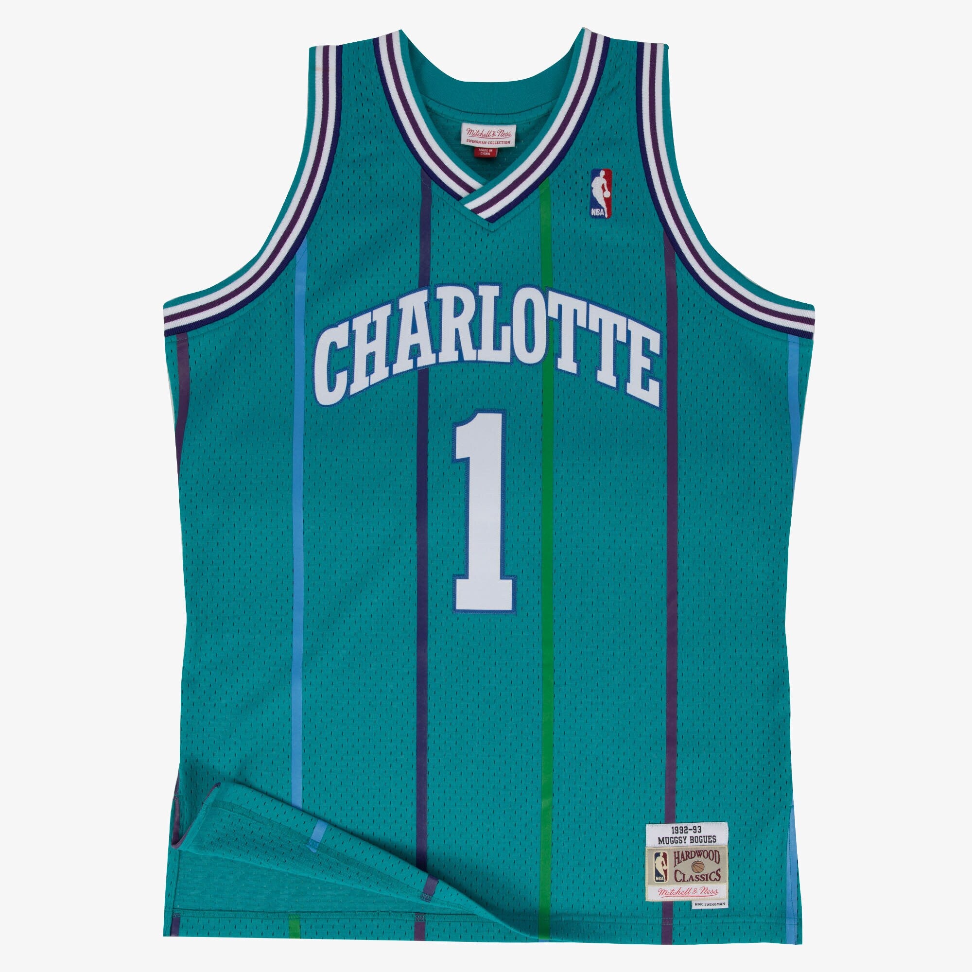 Charlotte Hornets Mitchell & Ness Swingman Road Jersey Muggsy Bogues 1992