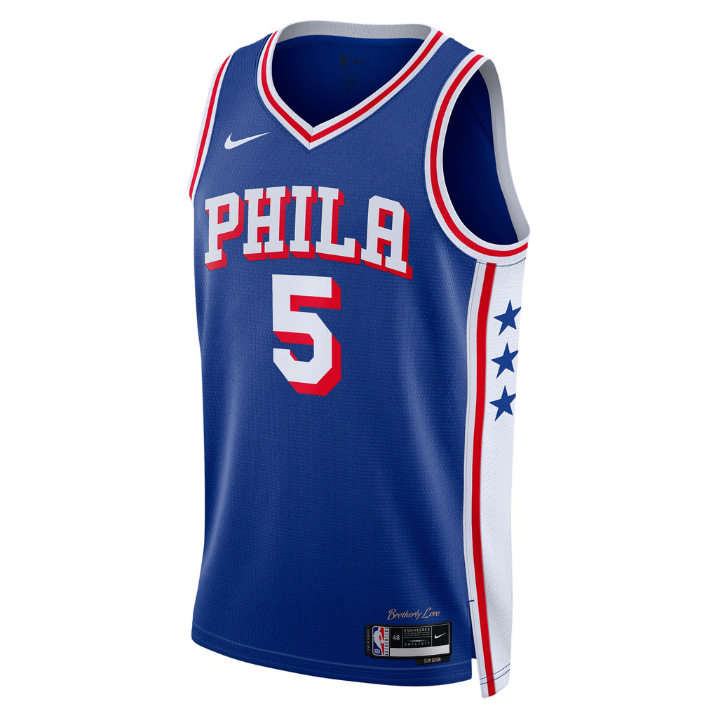 Philadelphia 76ers Nike Icon Edition Swingman Jersey - Royal - Quentin Grimes - Unisex
