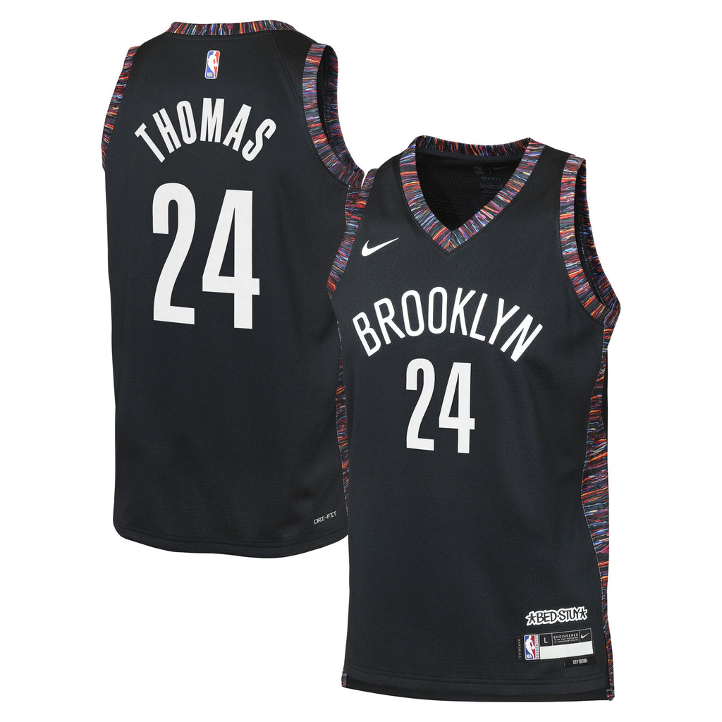 Brooklyn Nets Nike 2025/26 City Edition Swingman Jersey - Black - Cam Thomas - Youth
