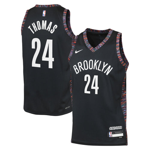 Brooklyn Nets Nike 2025/26 City Edition Swingman Jersey - Black - Cam Thomas - Youth
