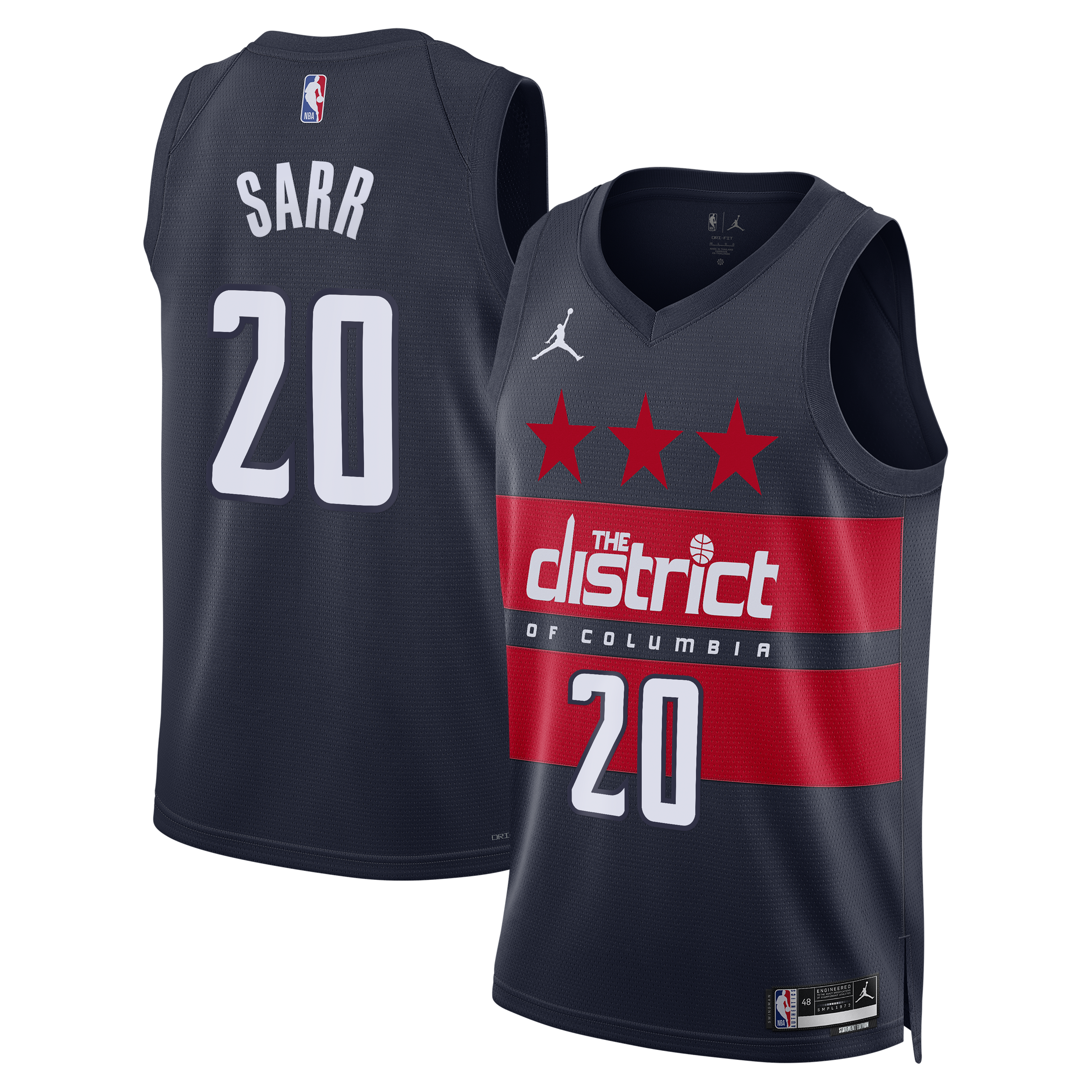 Washington Wizards Jordan Brand Statement Edition Swingman Jersey - Navy - Alex Sarr - Mens
