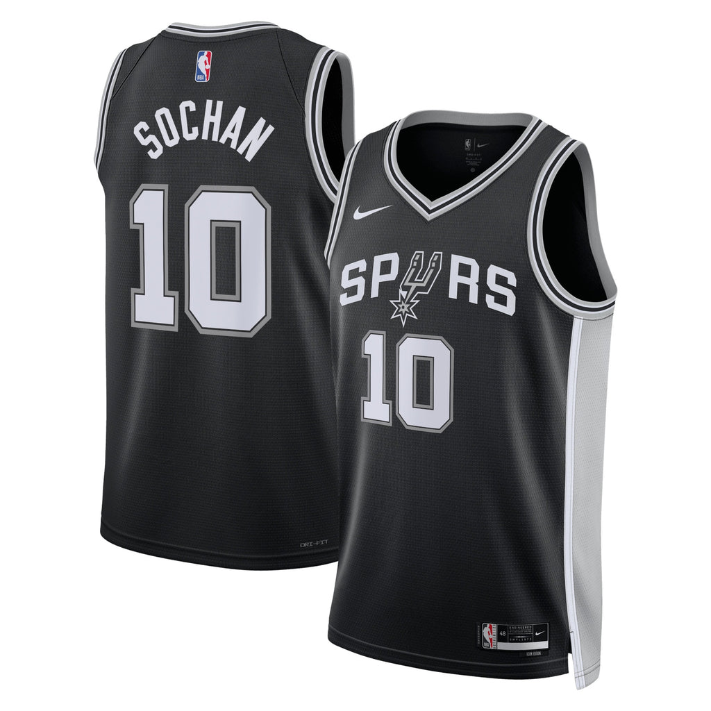 San Antonio Spurs Nike Icon Edition Swingman Jersey - Black - Jeremy Sochan - Unisex