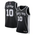 San Antonio Spurs Nike Icon Edition Swingman Jersey - Black - Jeremy Sochan - Unisex