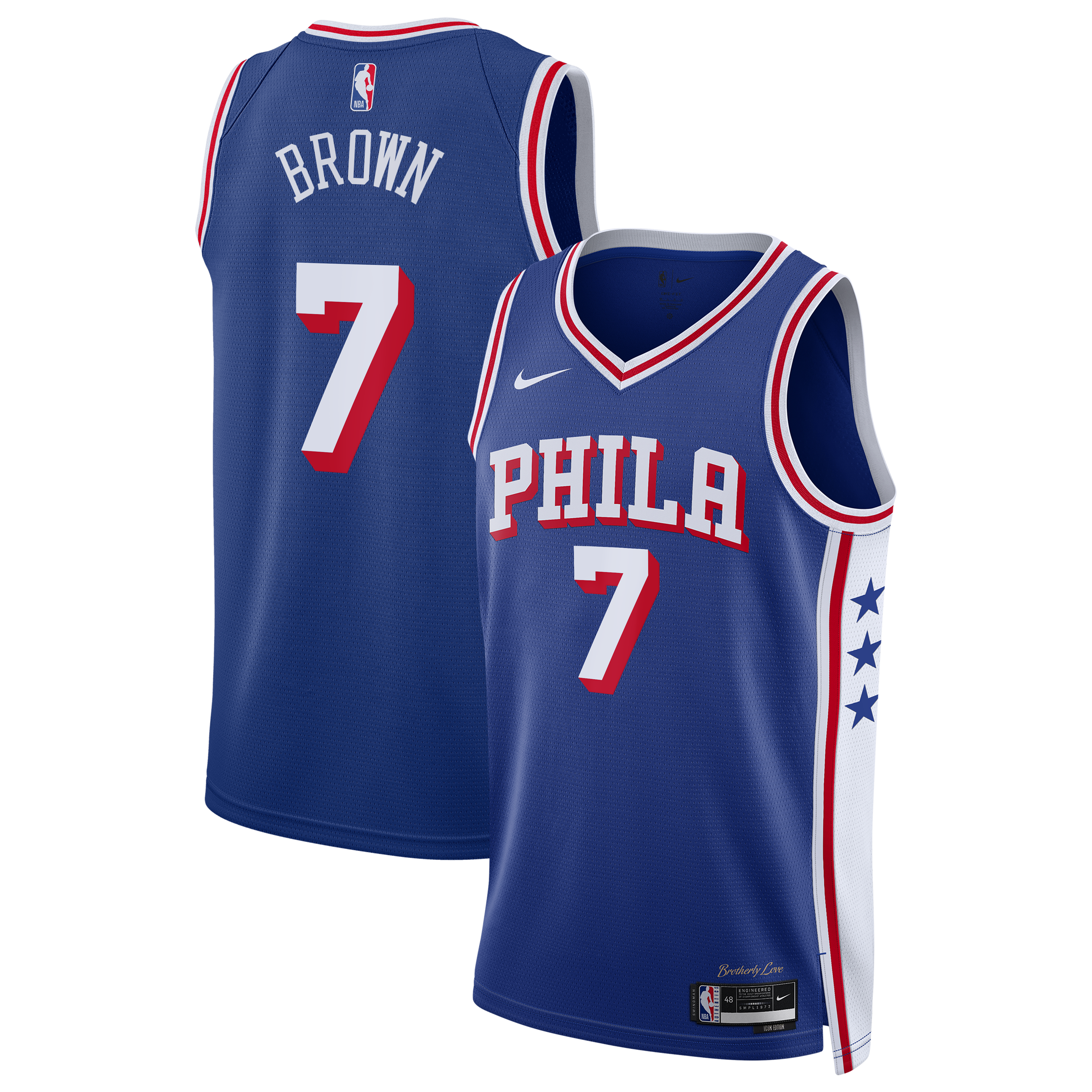 Philadelphia 76ers Nike Icon Edition Swingman Jersey - Royal - Jaylen Brown - Youth