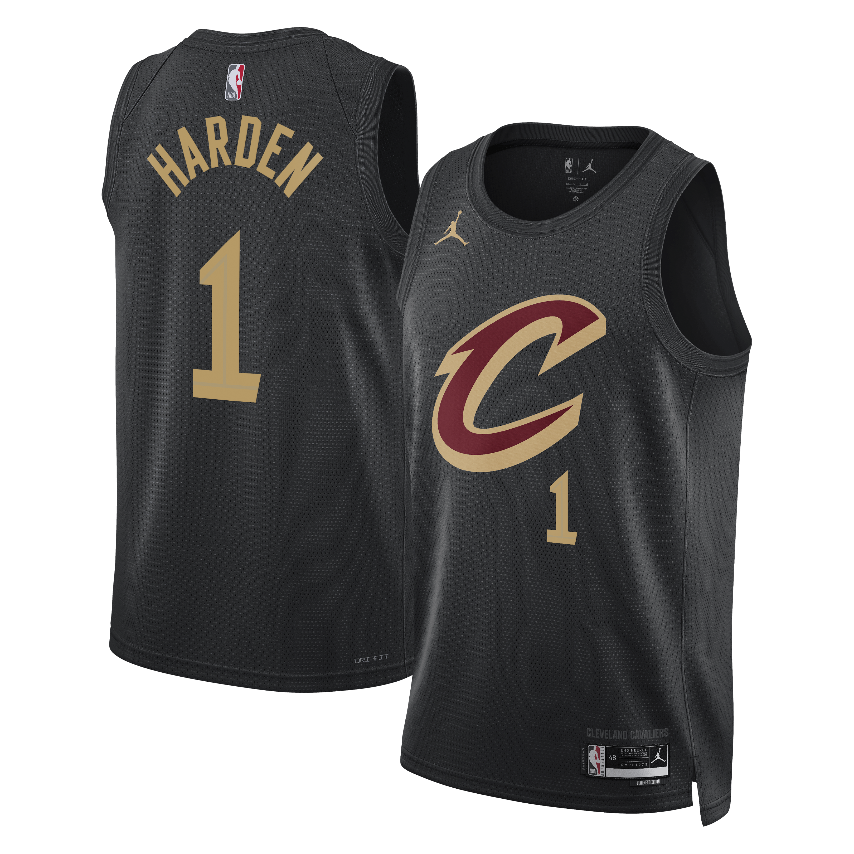 Cleveland Cavaliers Jordan Brand Statement Edition Swingman Jersey - Black - James Harden - Unisex