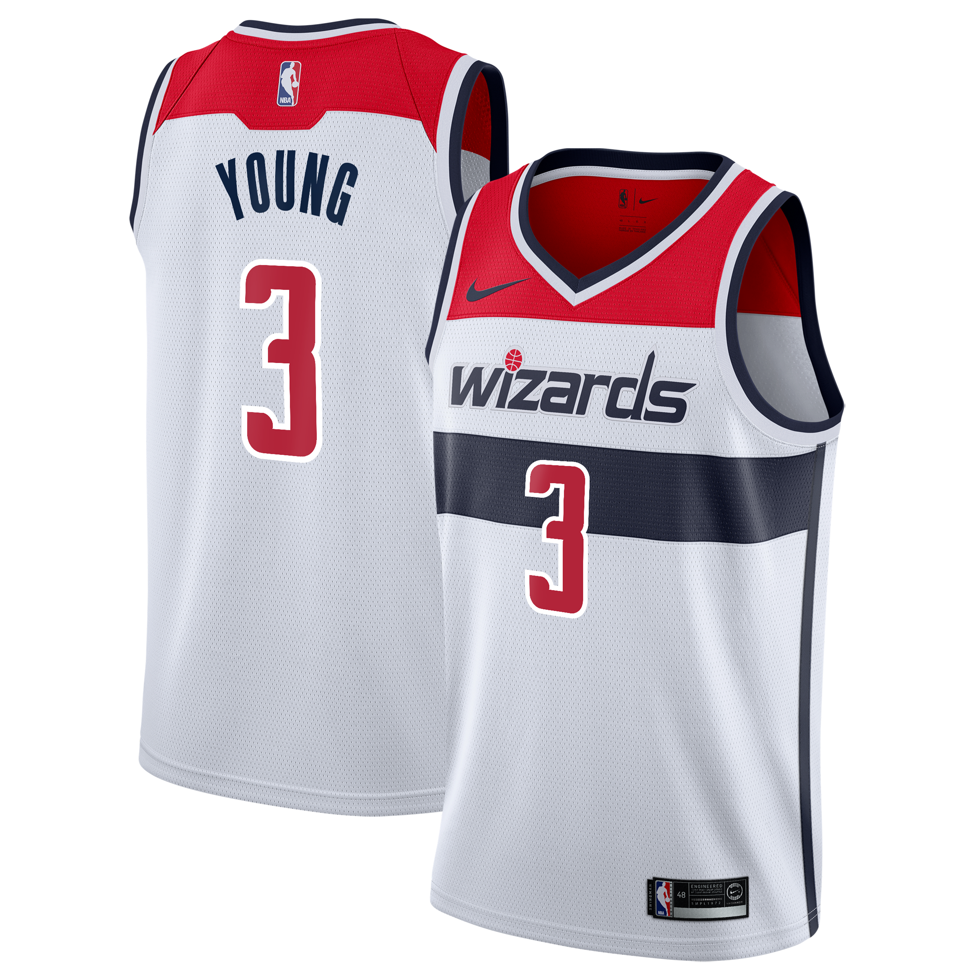 Washington Wizards Nike Association Edition Swingman Jersey - White - Trae Young - Youth