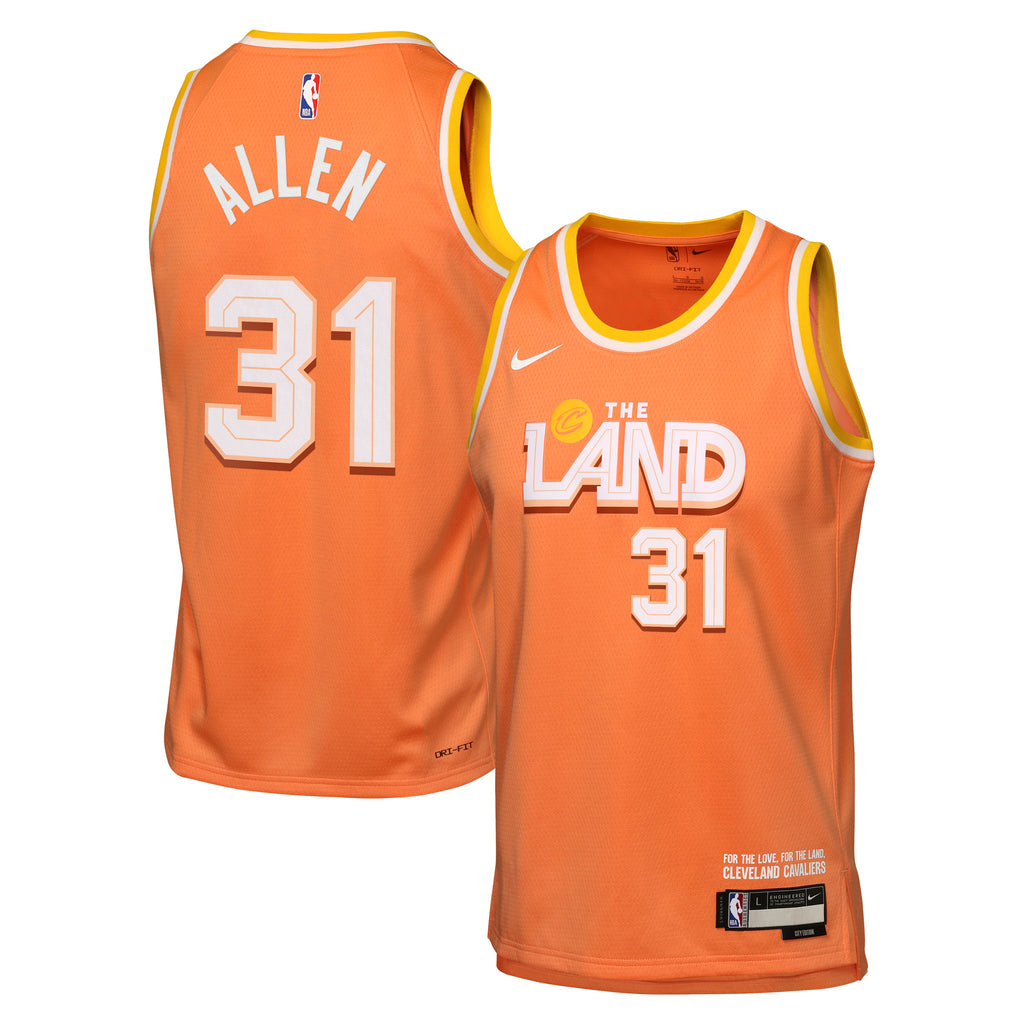 Cleveland Cavaliers Nike 2025/26 City Edition Swingman Jersey - Orange - Jarrett Allen - Youth