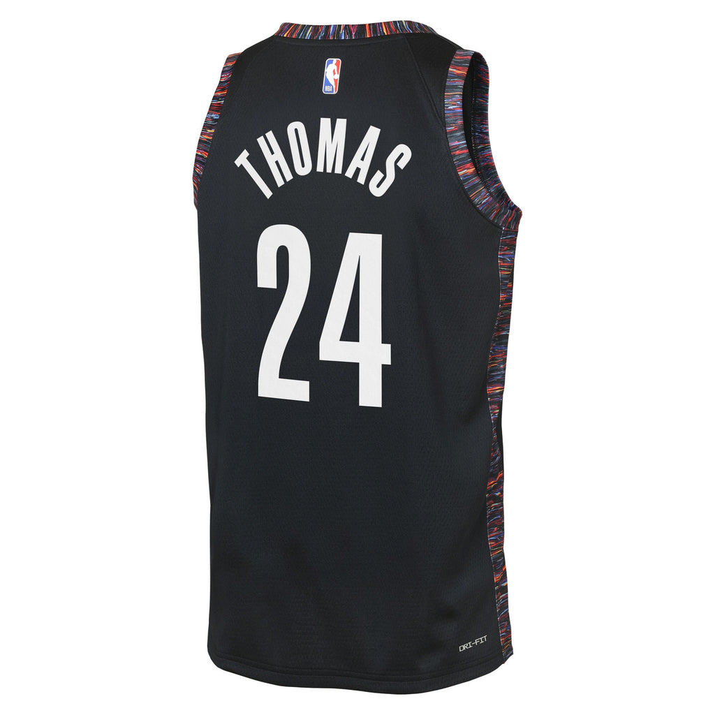 Brooklyn Nets Nike 2025/26 City Edition Swingman Jersey - Black - Cam Thomas - Youth