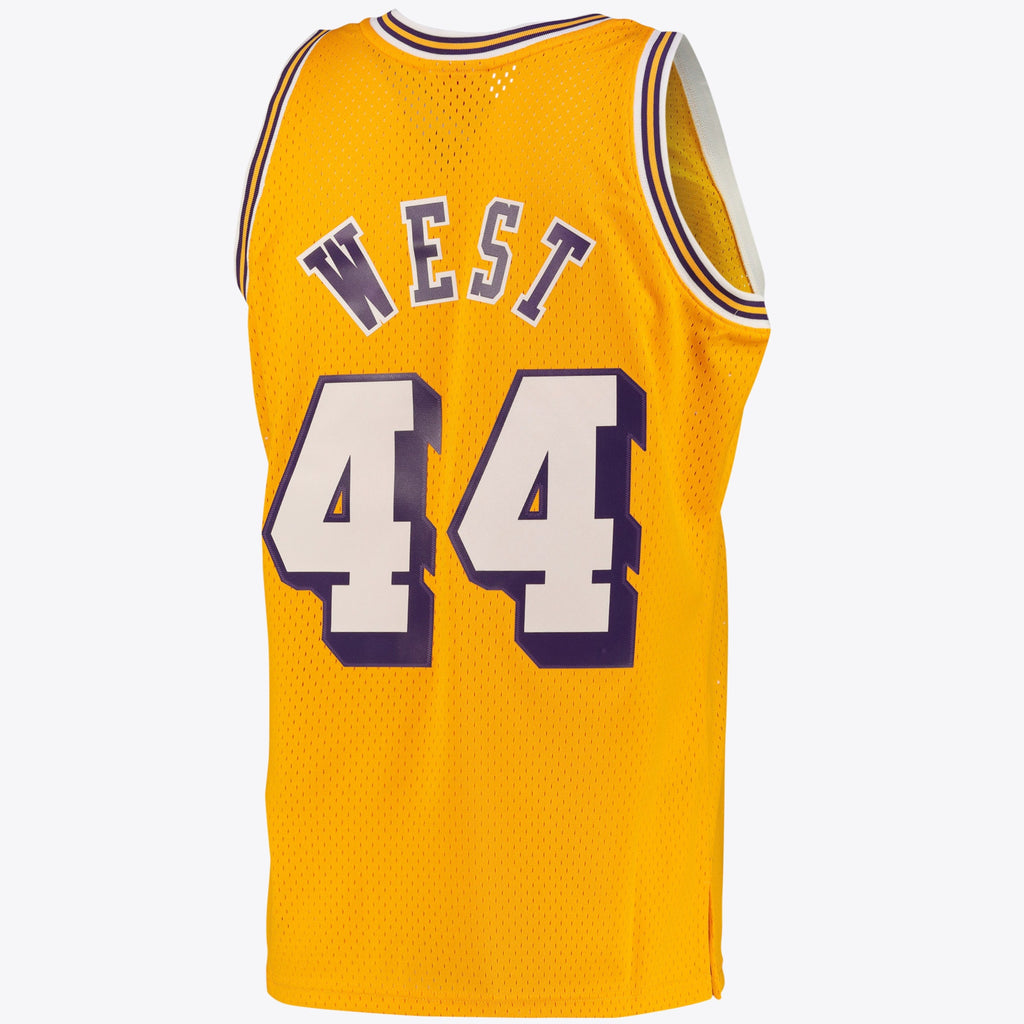 Los Angeles Lakers Jerry West Road Swingman Jersey By Mitchell & Ness - Light Gold - Mens