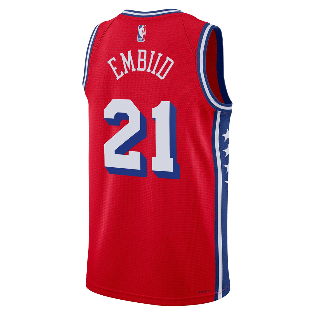 Philadelphia 76ers Jordan Statement Edition Swingman Jersey - Red - Joel Embiid - Unisex