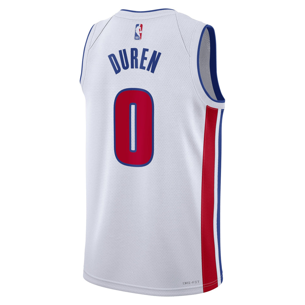 Detroit Pistons Nike Association Edition Swingman Jersey - White - Jalen Duren - Unisex