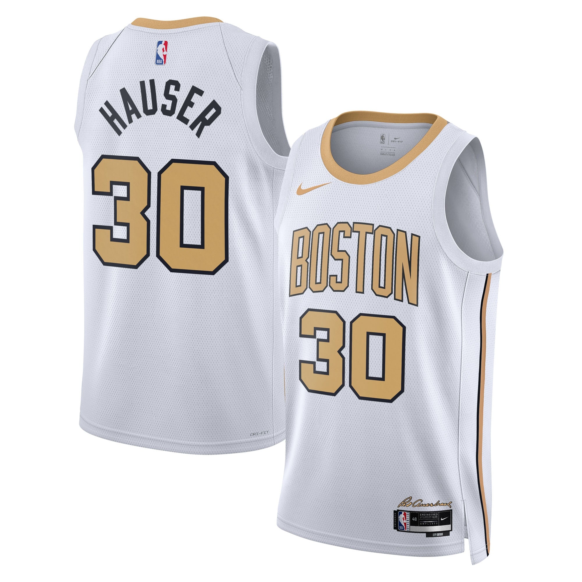 Boston Celtics Nike 2025/26 City Edition Swingman Jersey - White - Sam Hauser - Unisex