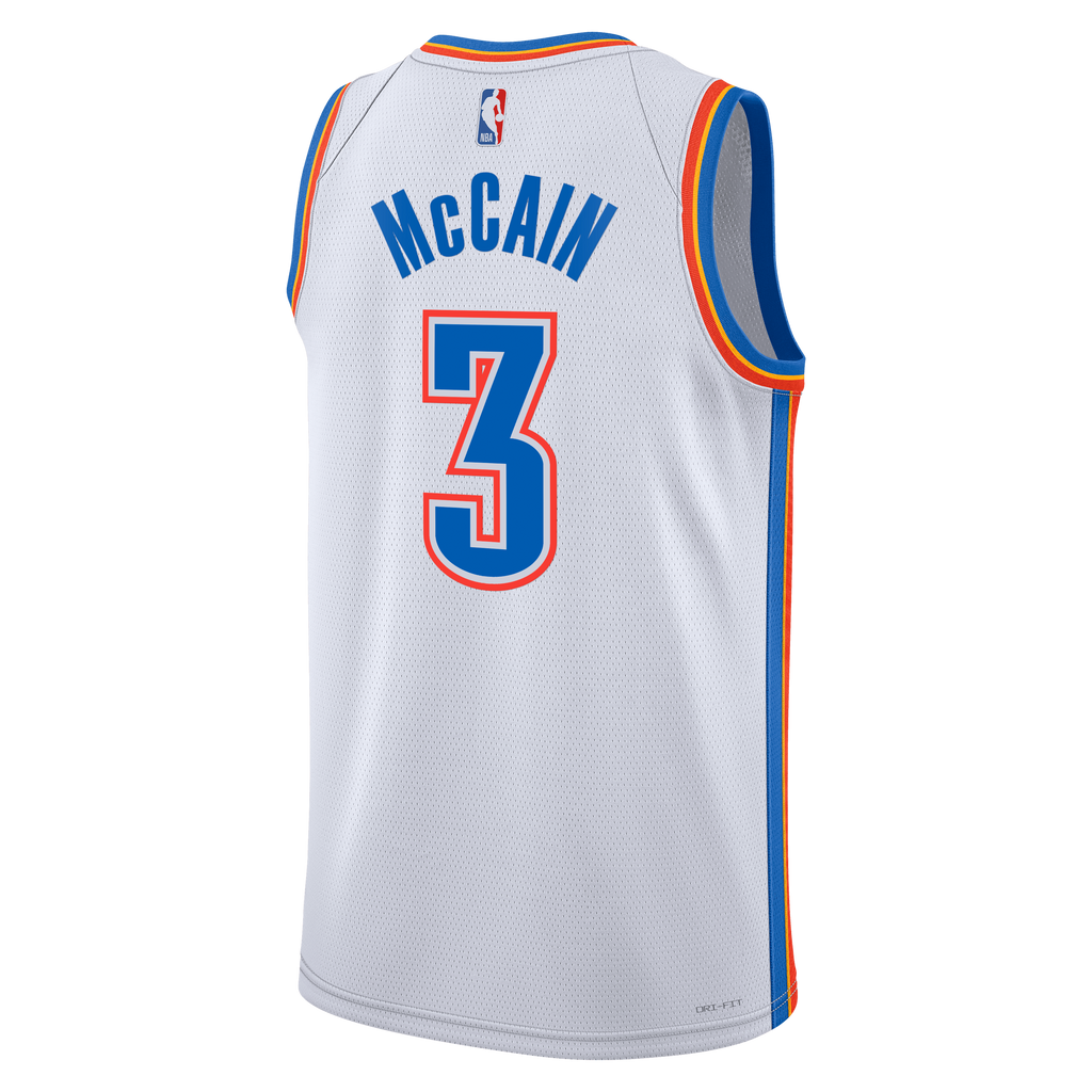 Oklahoma City Thunder Nike Association Edition Swingman Jersey - White - Jared McCain - Unisex
