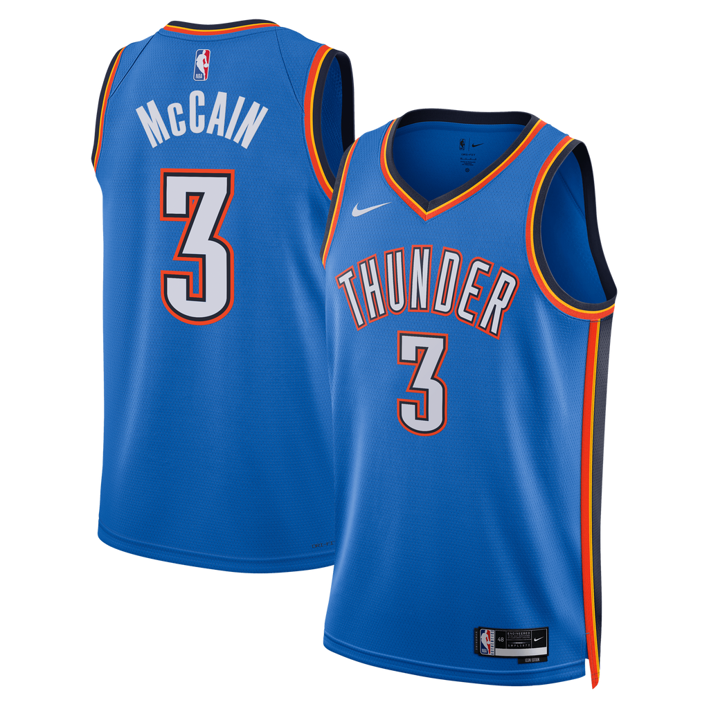 Oklahoma City Thunder Nike Icon Edition Swingman Jersey - Blue - Jared McCain - Unisex