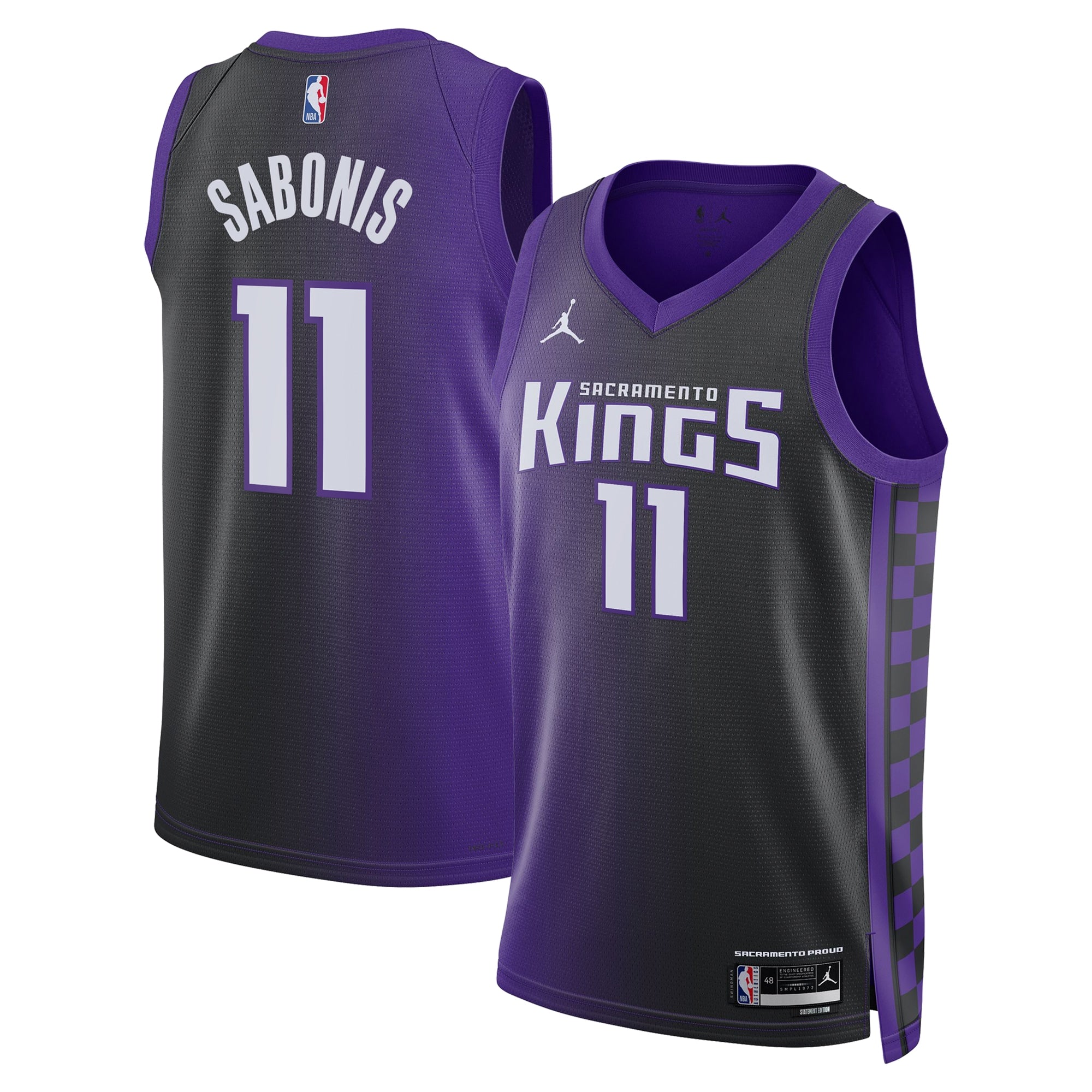 Sacramento Kings Jordan Brand Statement Edition Swingman Jersey - Purple - Domantas Sabonis - Unisex