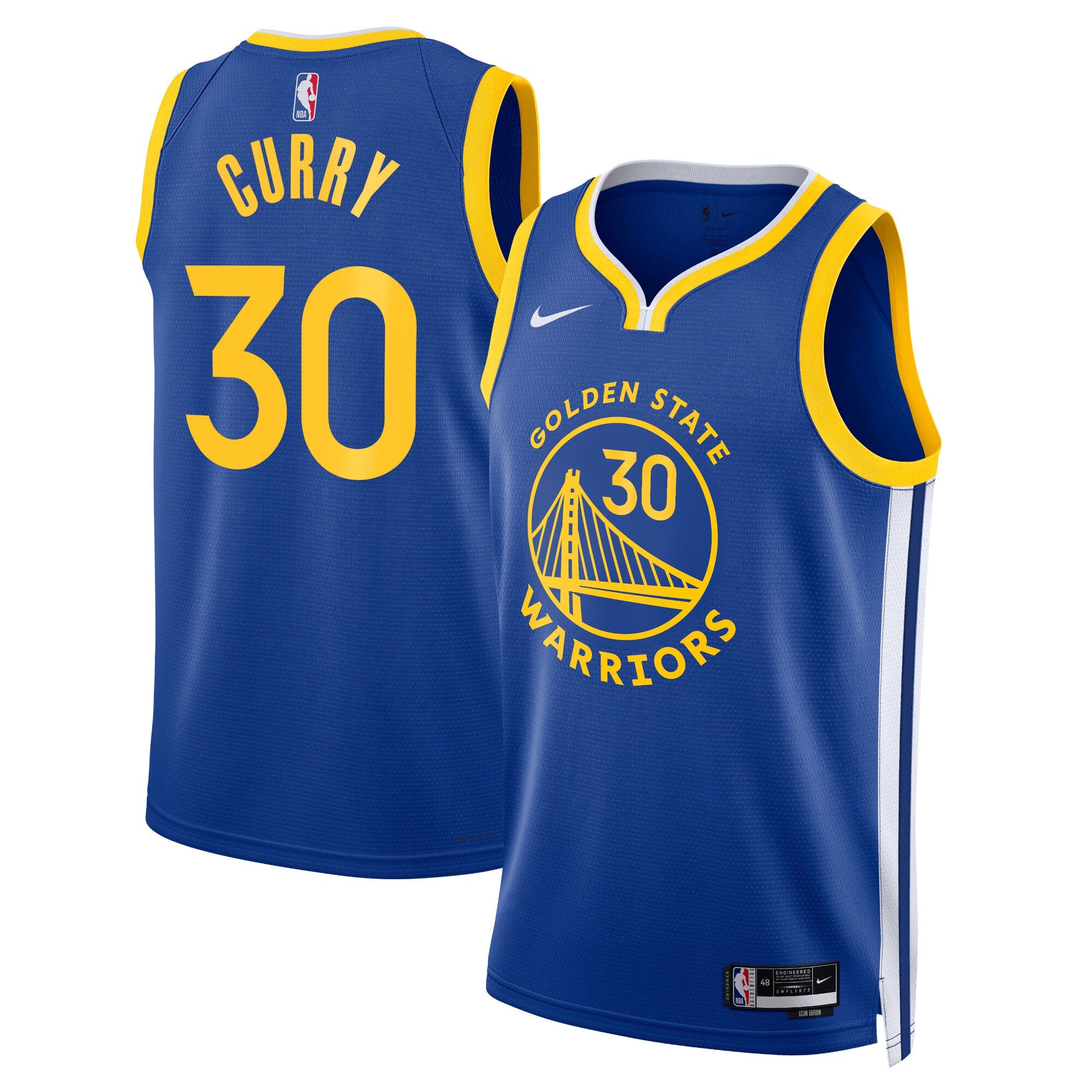 Golden State Warriors Nike Icon Swingman Jersey - Curry 30 - Mens