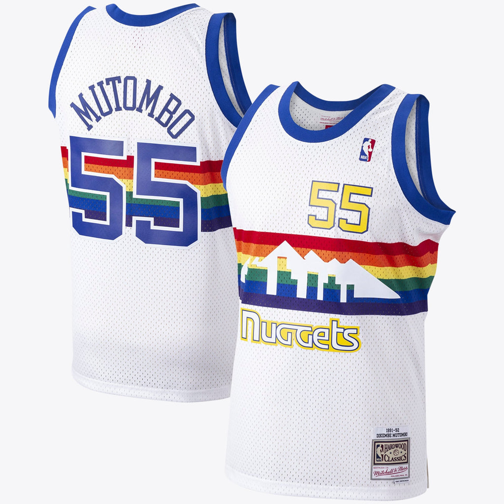 Denver Nuggets Dikembe Mutombo 1991 Hardwood Classics Home Swingman Jersey By Mitchell & Ness - White - Mens