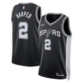 San Antonio Spurs Nike Icon Edition Swingman Jersey NBA 2025 First Round Draft Pick - Black - Dylan Harper - Unisex