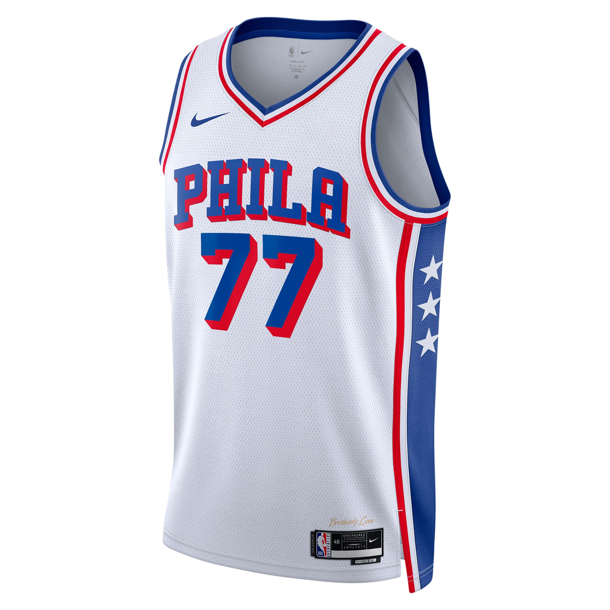Philadelphia 76ers Nike Association Edition Swingman Jersey - White - VJ Edgecombe - Unisex