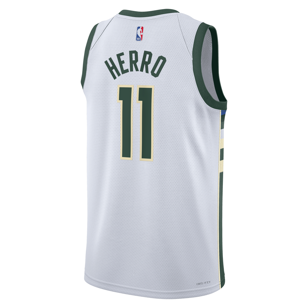 Milwaukee Bucks Association Edition Swingman Jersey - White - Tyler Herro - Unisex