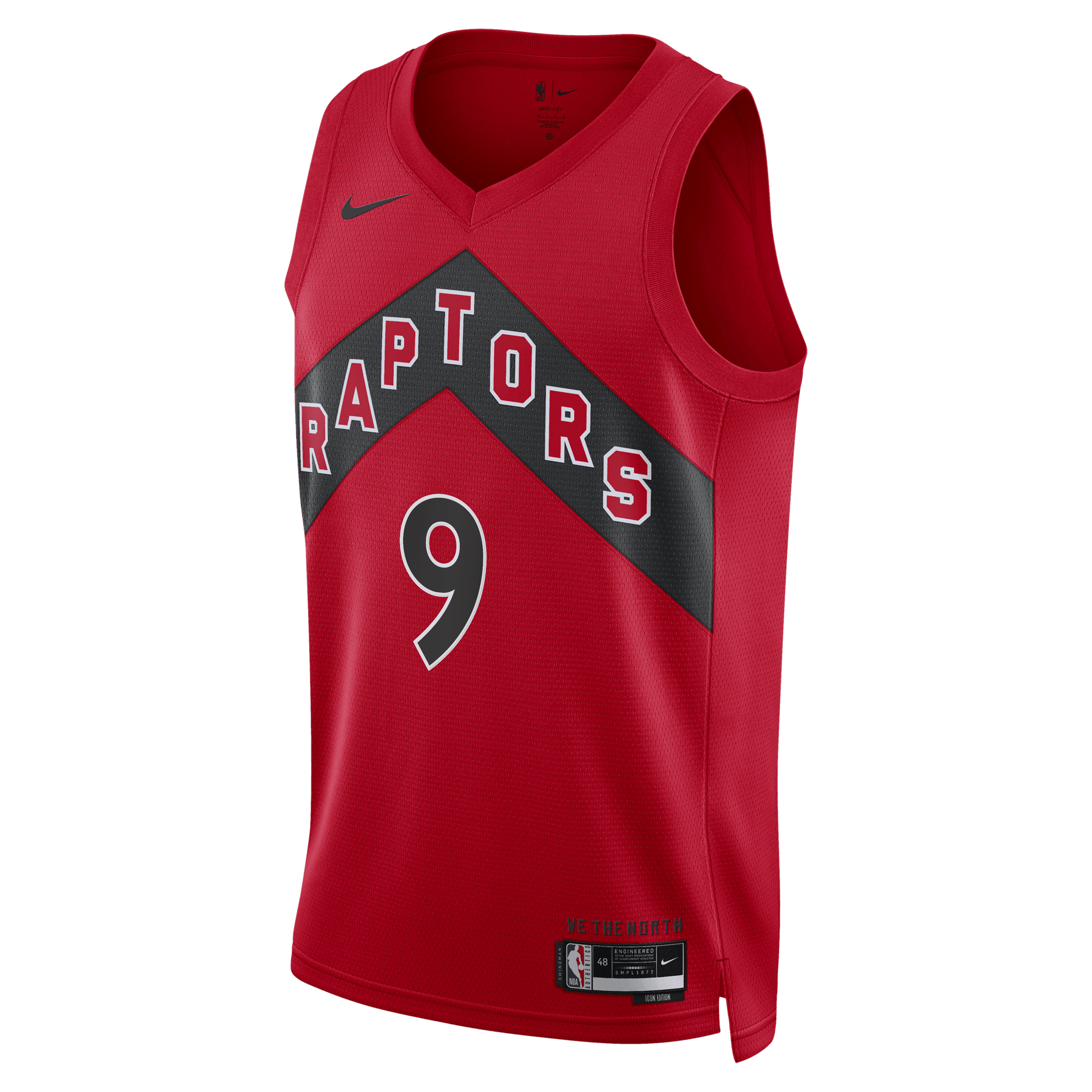 Toronto Raptors Nike Icon Edition Swingman Jersey - Red - RJ Barrett - Unisex