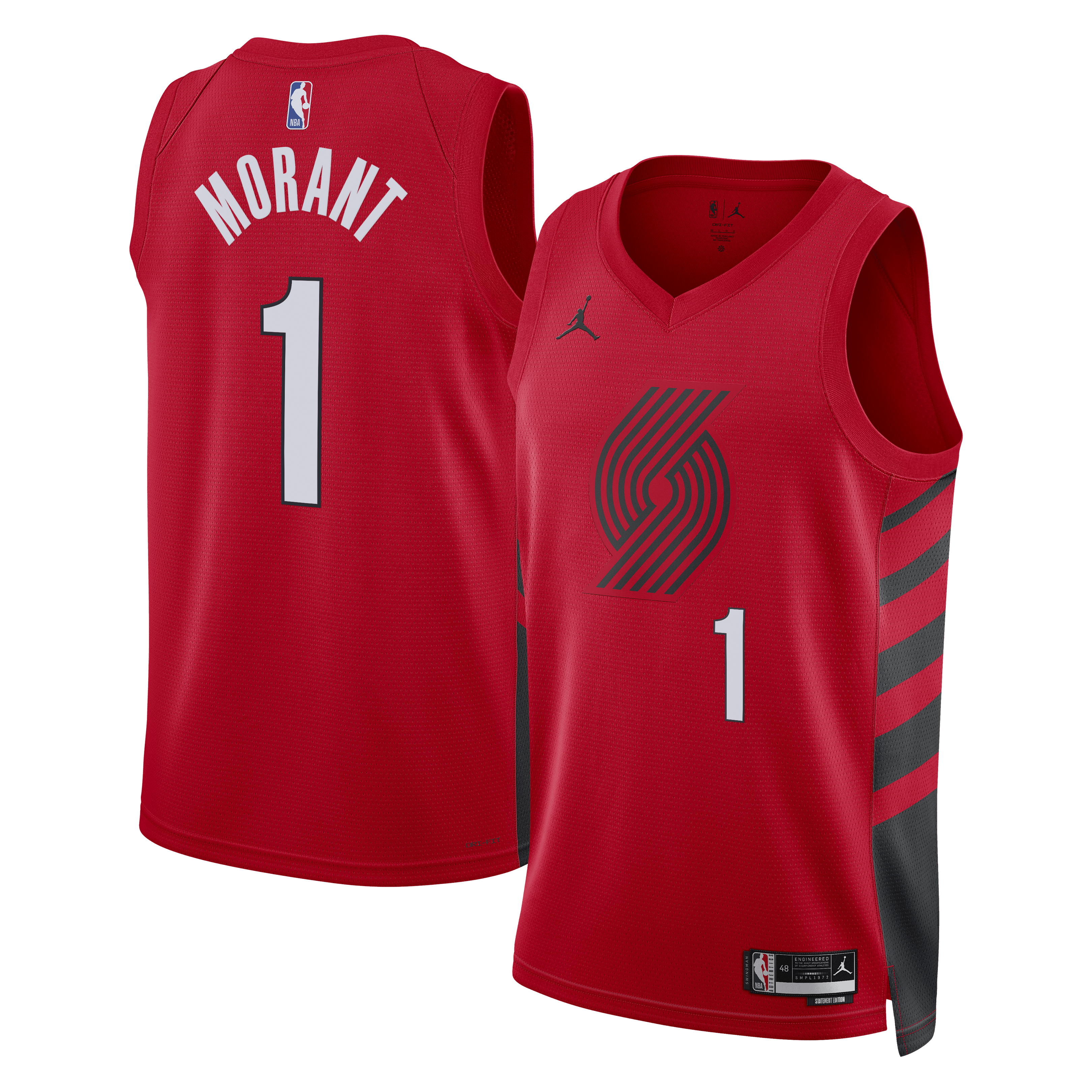 Portland Trail Blazers Jordan Brand Statement Edition Swingman Jersey - Red - Ja Morant - Unisex