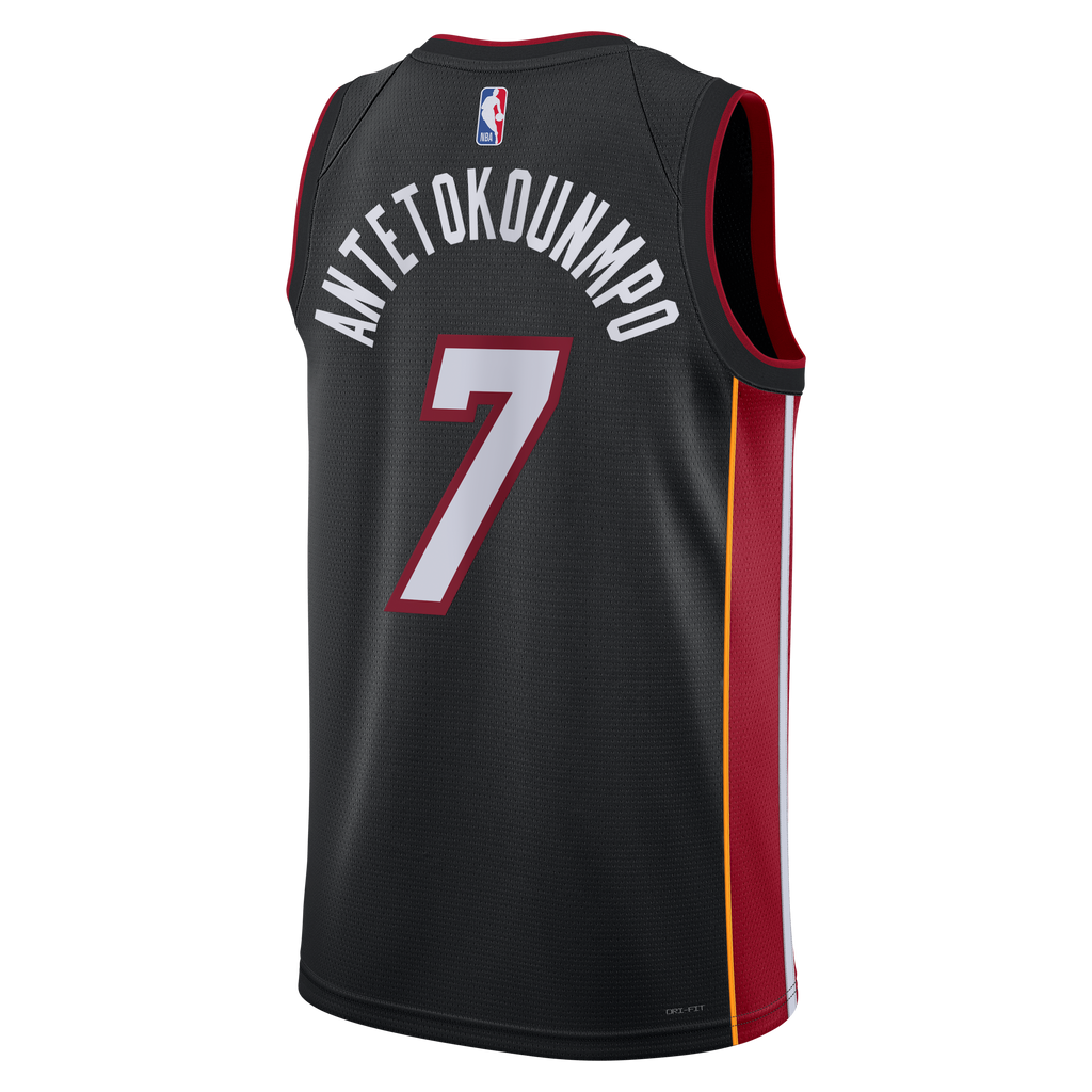 Miami Heat Nike Icon Edition Swingman Jersey - Black - Giannis Antetokounmpo - Unisex