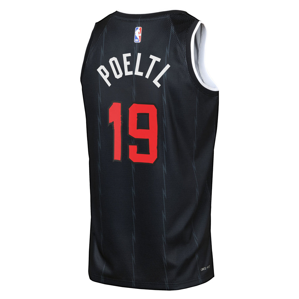 Toronto Raptors Nike 2025/26 City Edition Swingman Jersey - Black - Jakob Poeltl - Youth