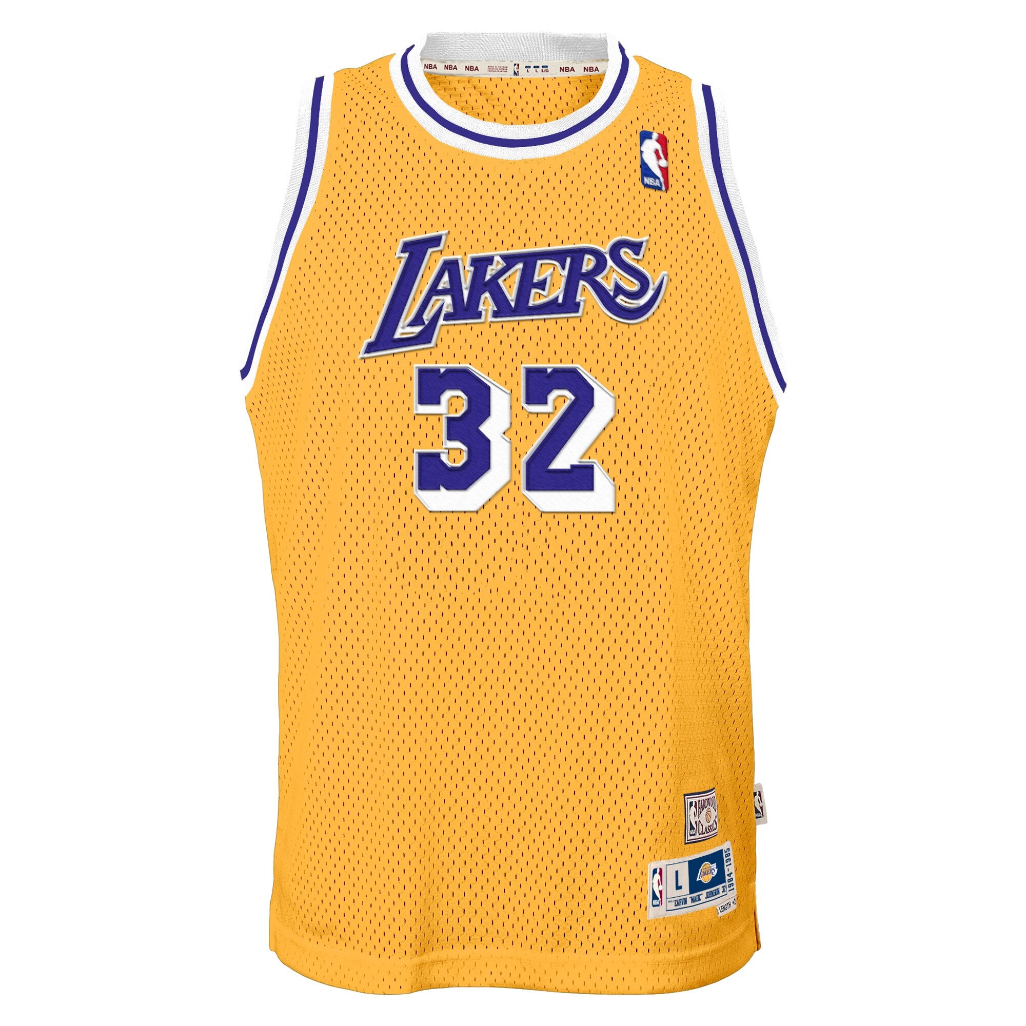 Los Angeles Lakers Magic Johnson 1984-85 Hardwood Classics Home Swingman Jersey - Light Gold - Youth
