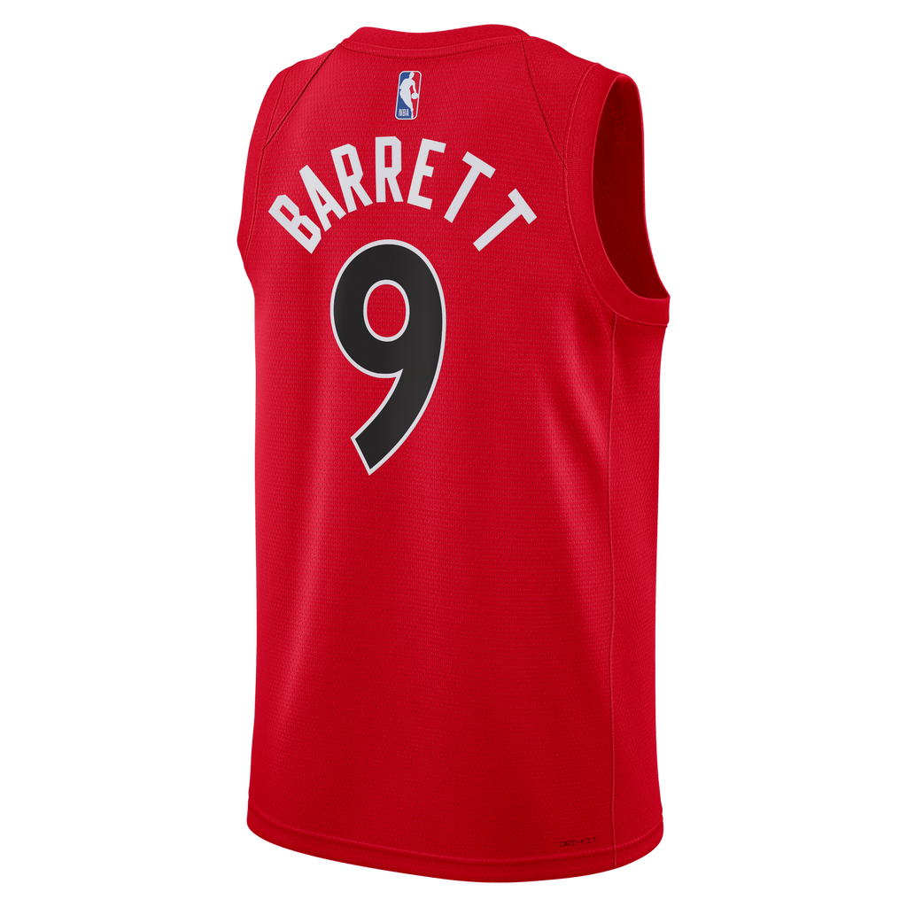 Toronto Raptors Nike Icon Edition Swingman Jersey - Red - RJ Barrett - Unisex