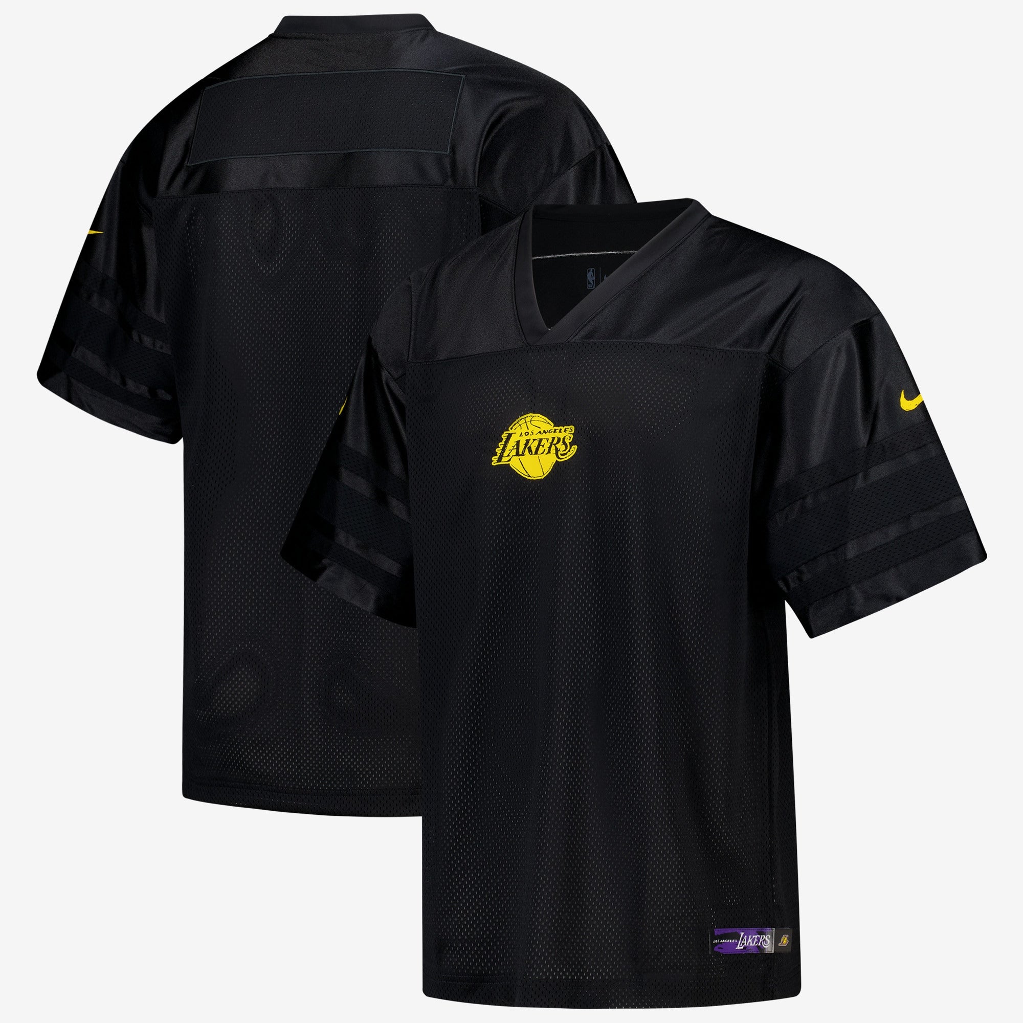 Los Angeles Lakers Nike Courtside Football Jersey - Black - Mens