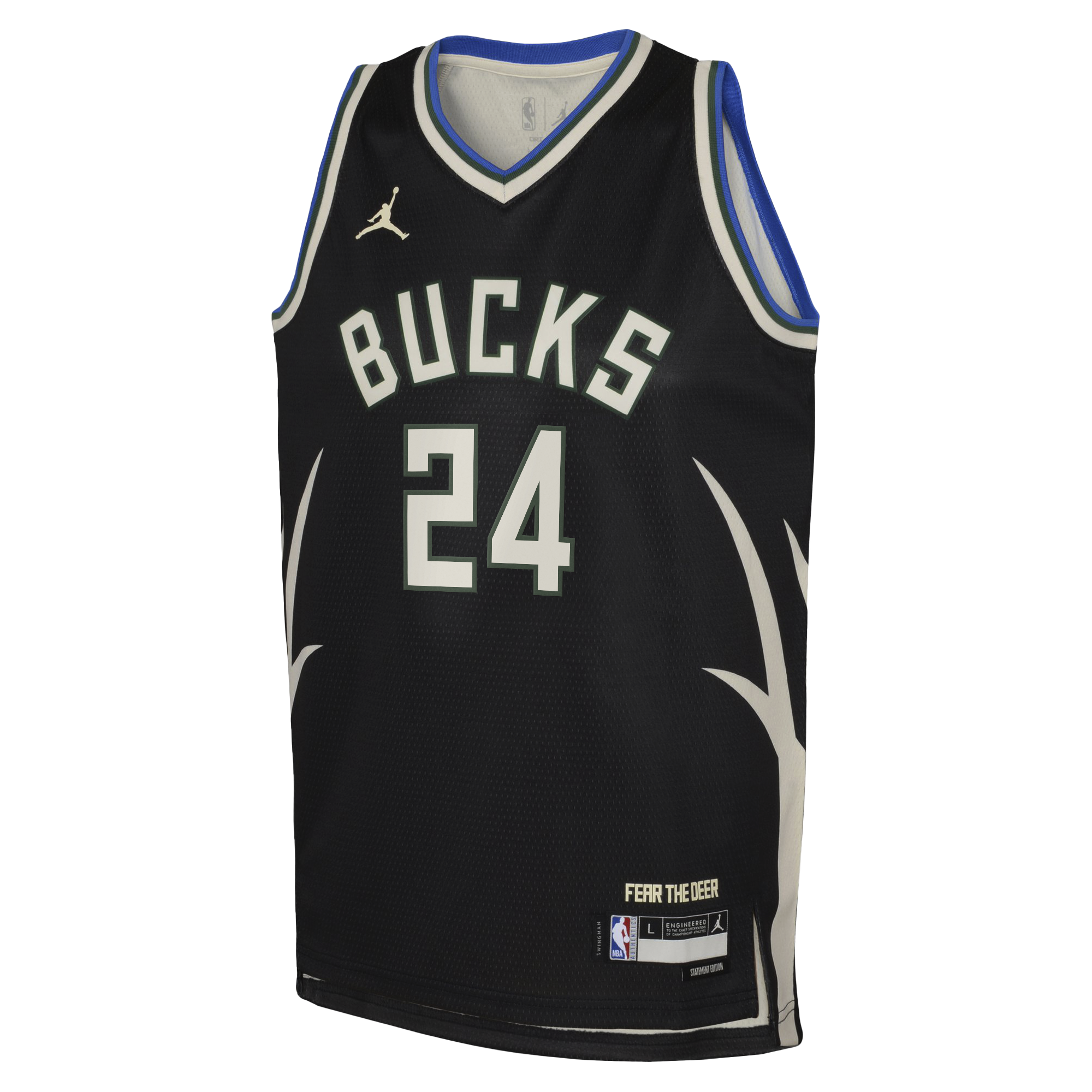 Milwaukee Bucks Jordan Brand Statement Edition Swingman Jersey - Hunter Green - Jaime Jaquez Jr. - Youth