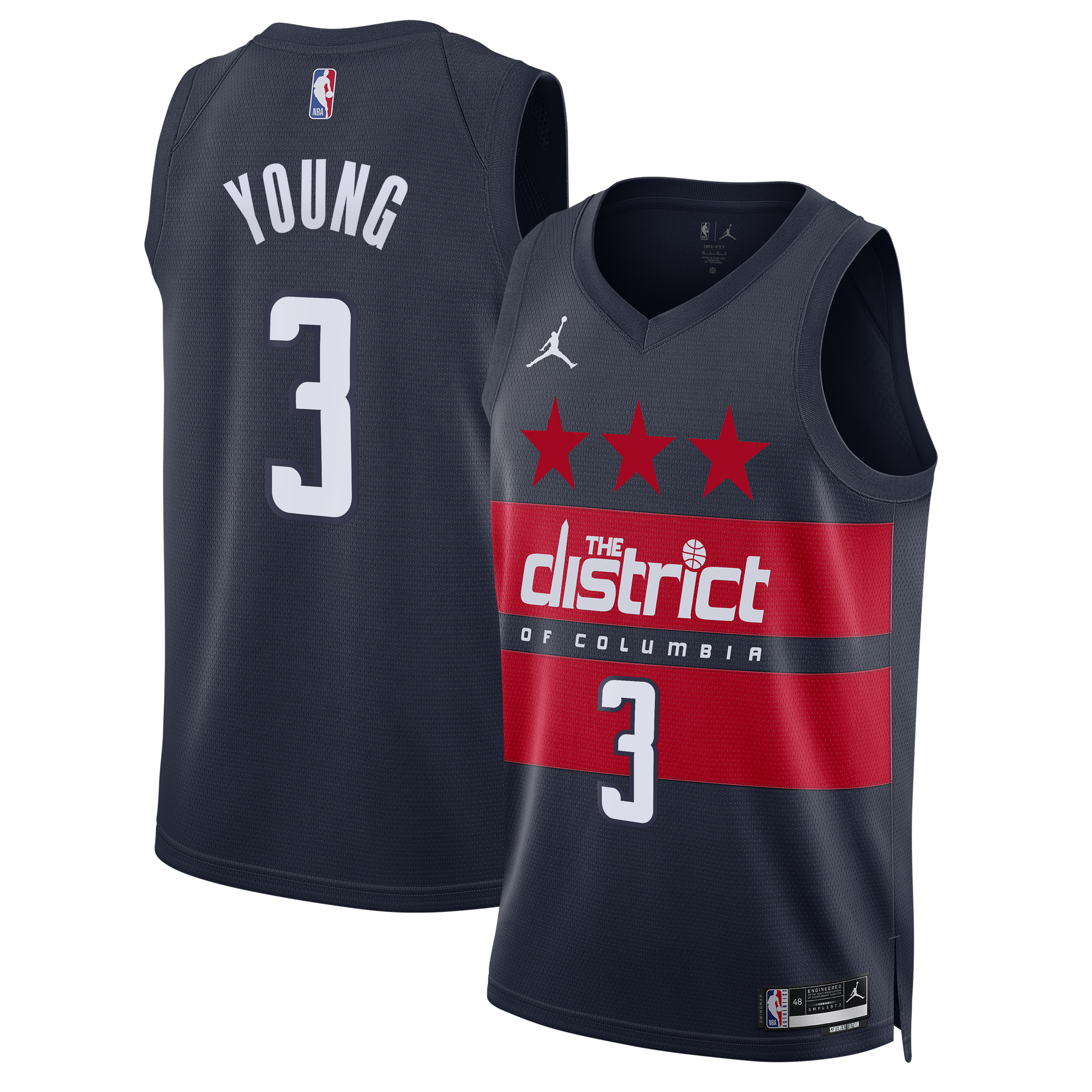 Washington Wizards Jordan Brand Statement Edition Swingman Jersey - Navy - Trae Young - Mens