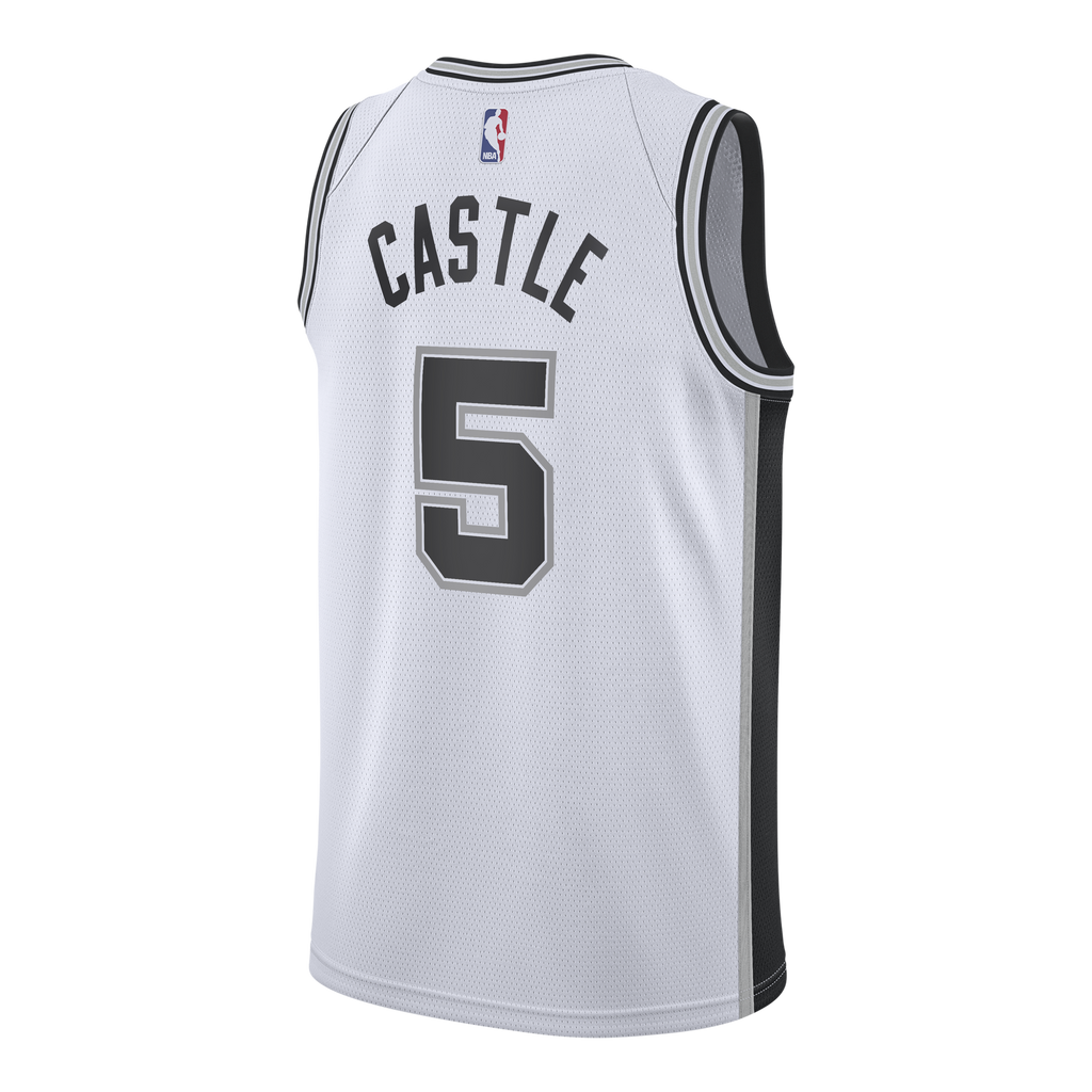 San Antonio Spurs Nike Association Edition Swingman Jersey – White - Stephon Castle - Youth