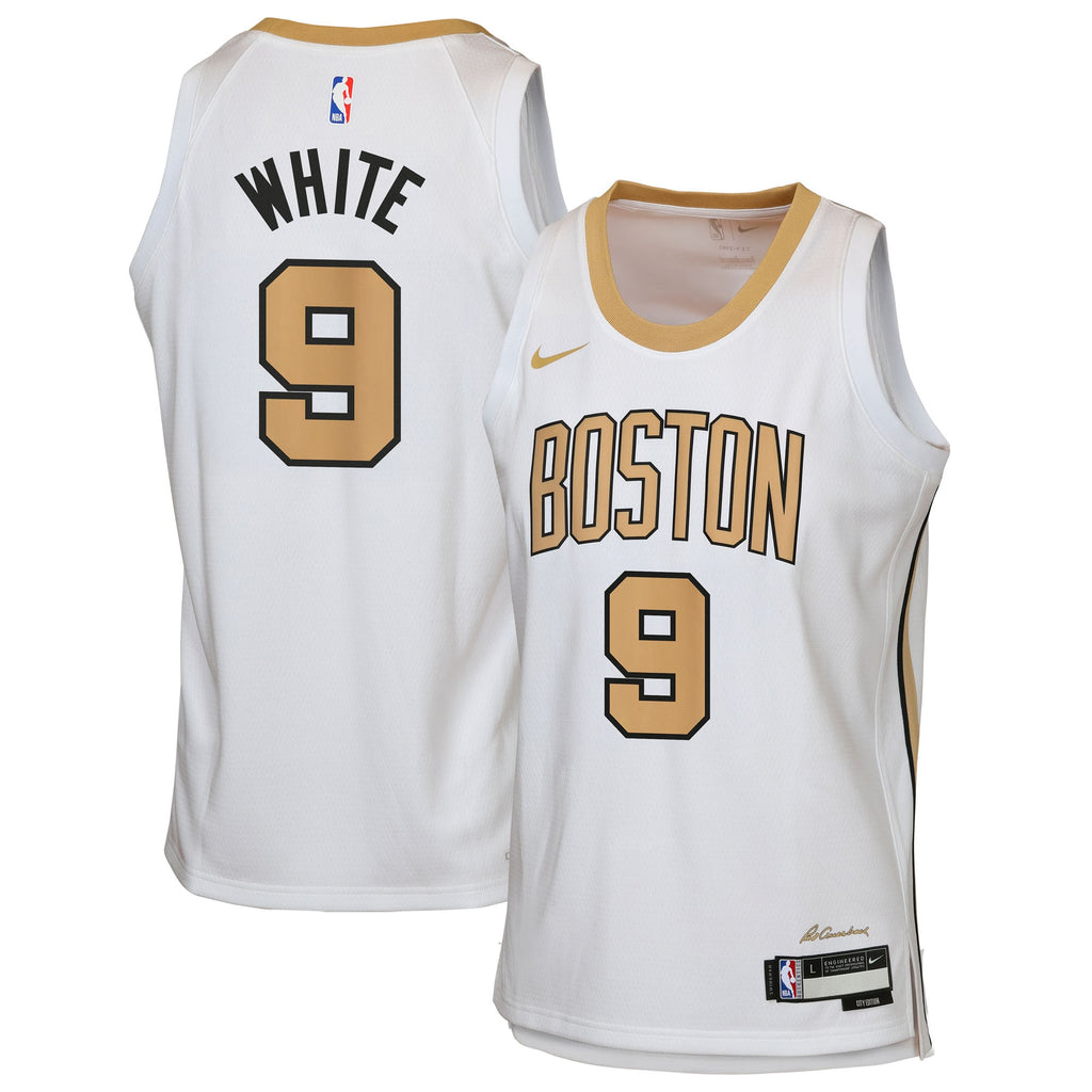 Boston Celtics Nike 2025/26 City Edition Swingman Jersey - White - Derrick White - Youth