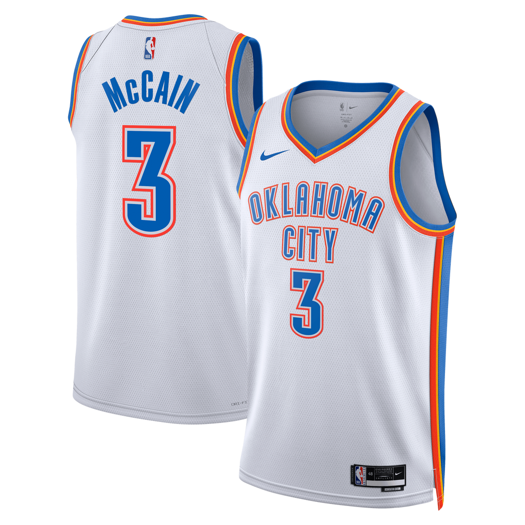 Oklahoma City Thunder Nike Association Edition Swingman Jersey - White - Jared McCain - Unisex