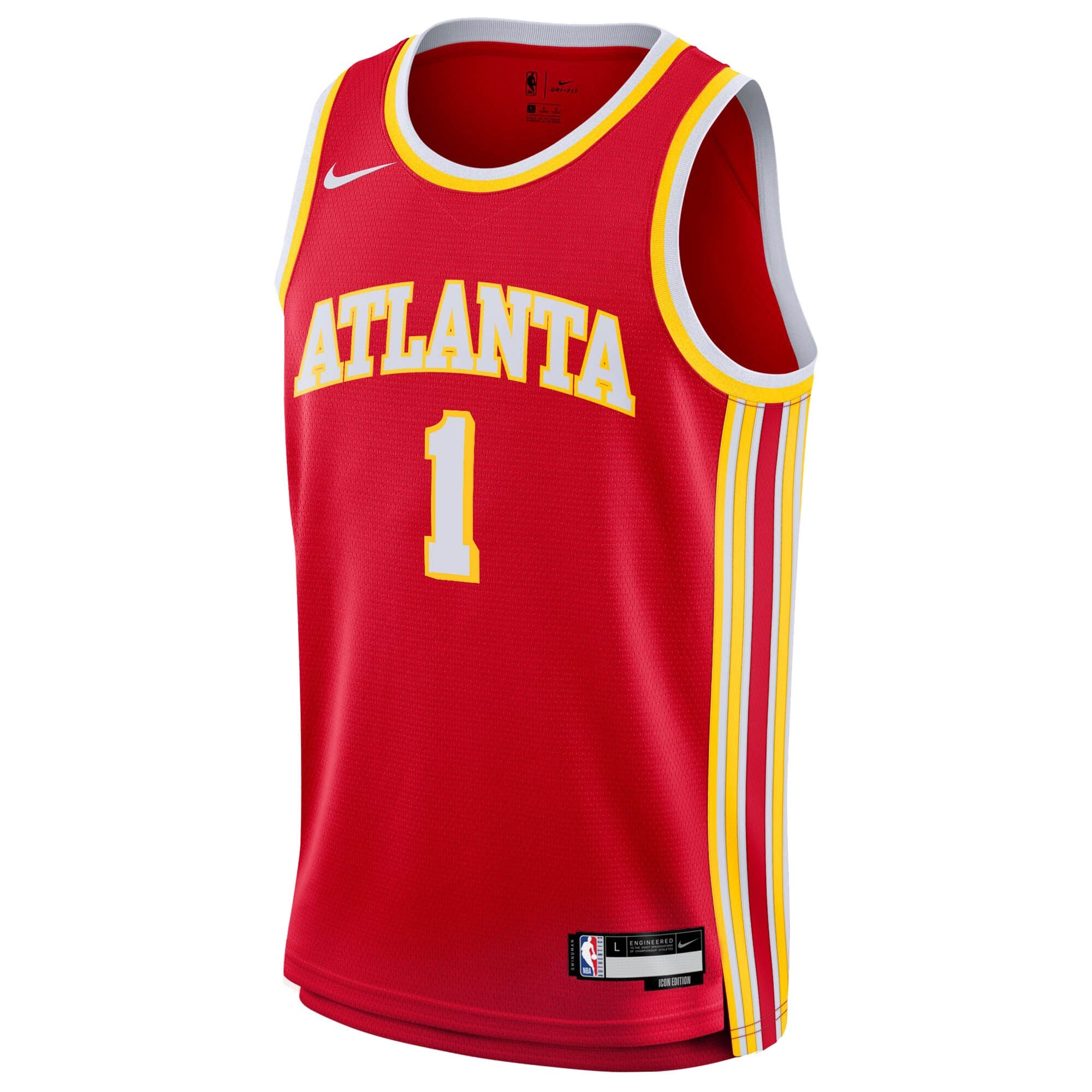 Atlanta Hawks Nike Icon Edition Swingman Jersey - Red - Jalen Johnson - Youth