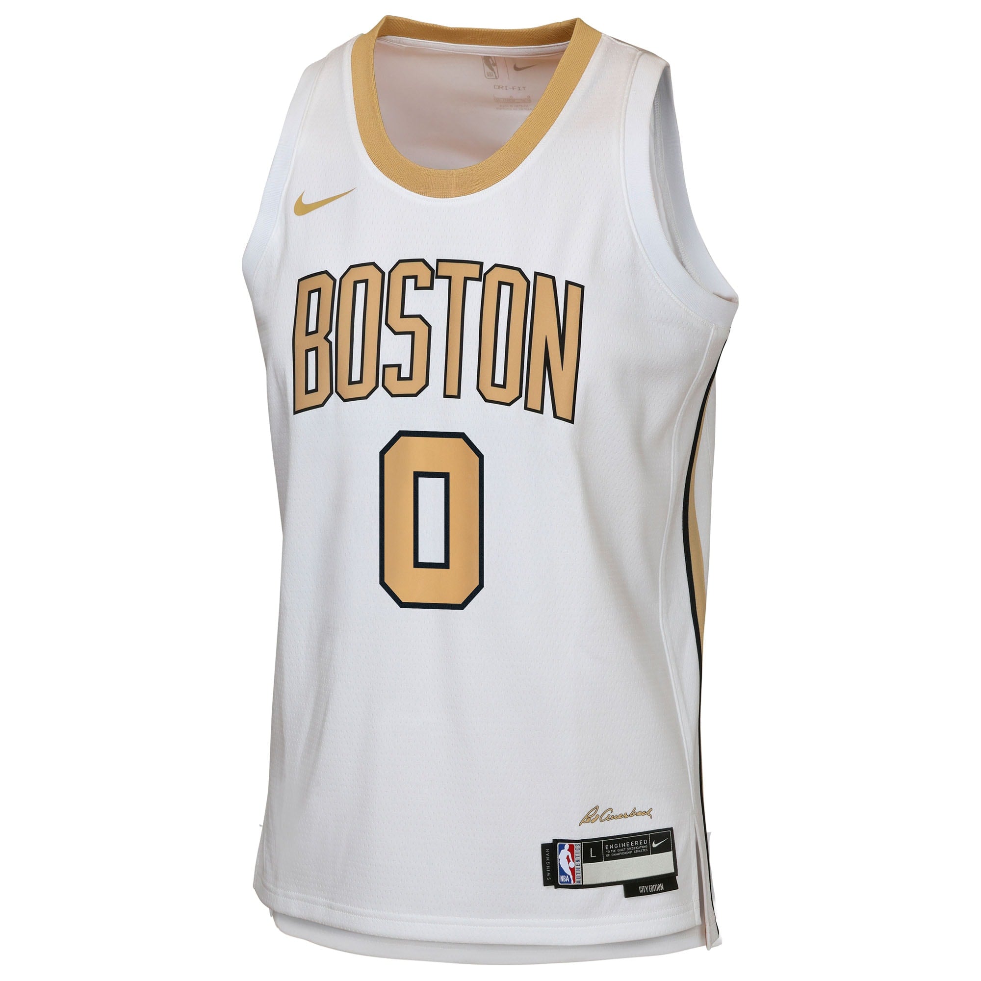 Boston Celtics Nike 2025/26 City Edition Swingman Jersey - White - Jayson Tatum - Youth